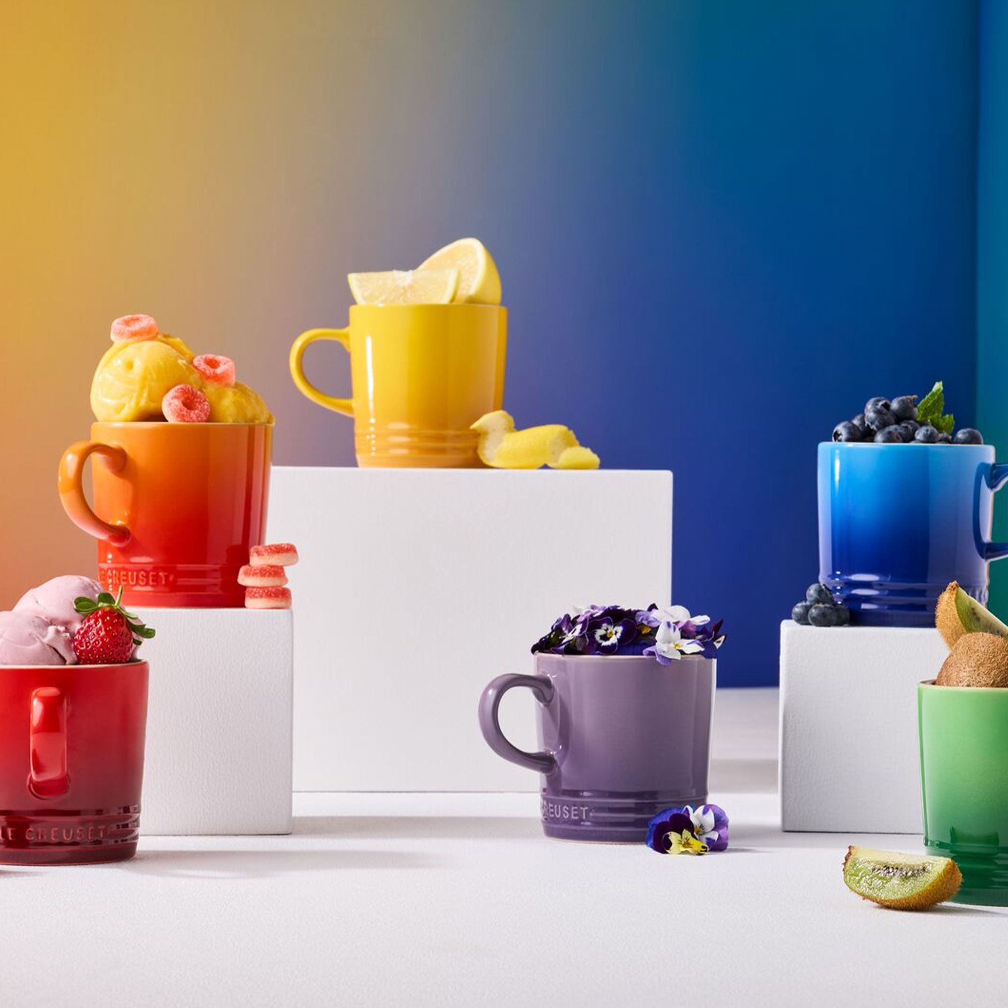 Le Creuset - Becher 350 ml - 6er Set Regenbogen Le Creuset - Becher 350 ml - 6er Set Regenbogen