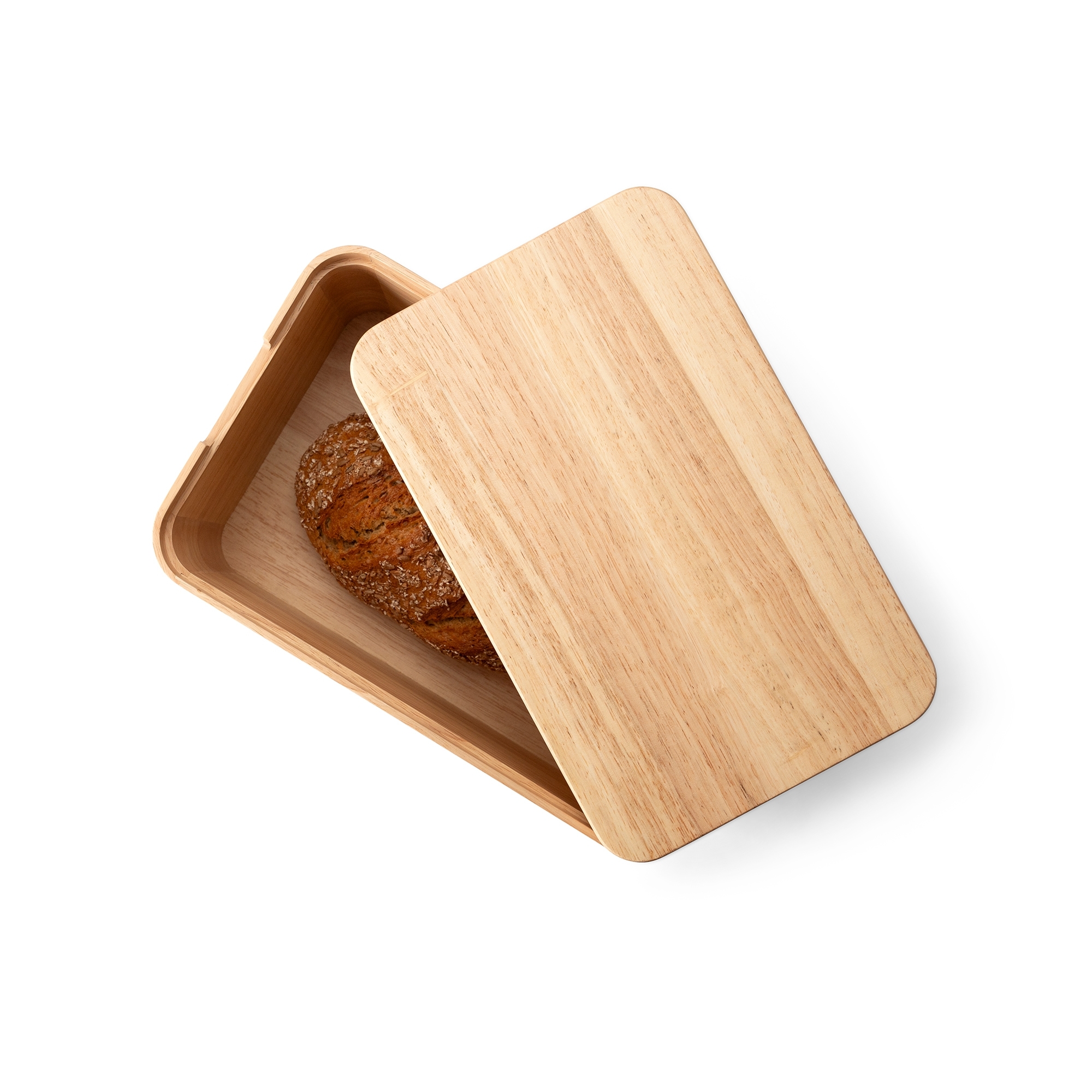 Continenta - Bread Box, 36 x 23 x 16 cm, Rubberwood