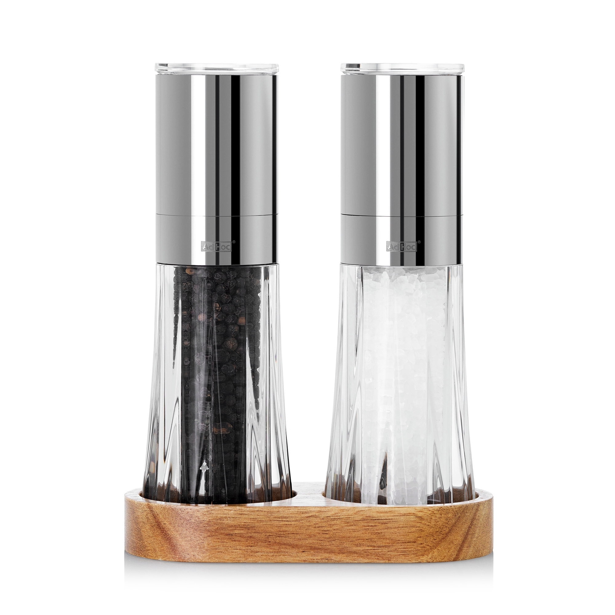 AdHoc - CRYSTAL Menage Pfeffer- und Salzmühle Set - 17,5 cm