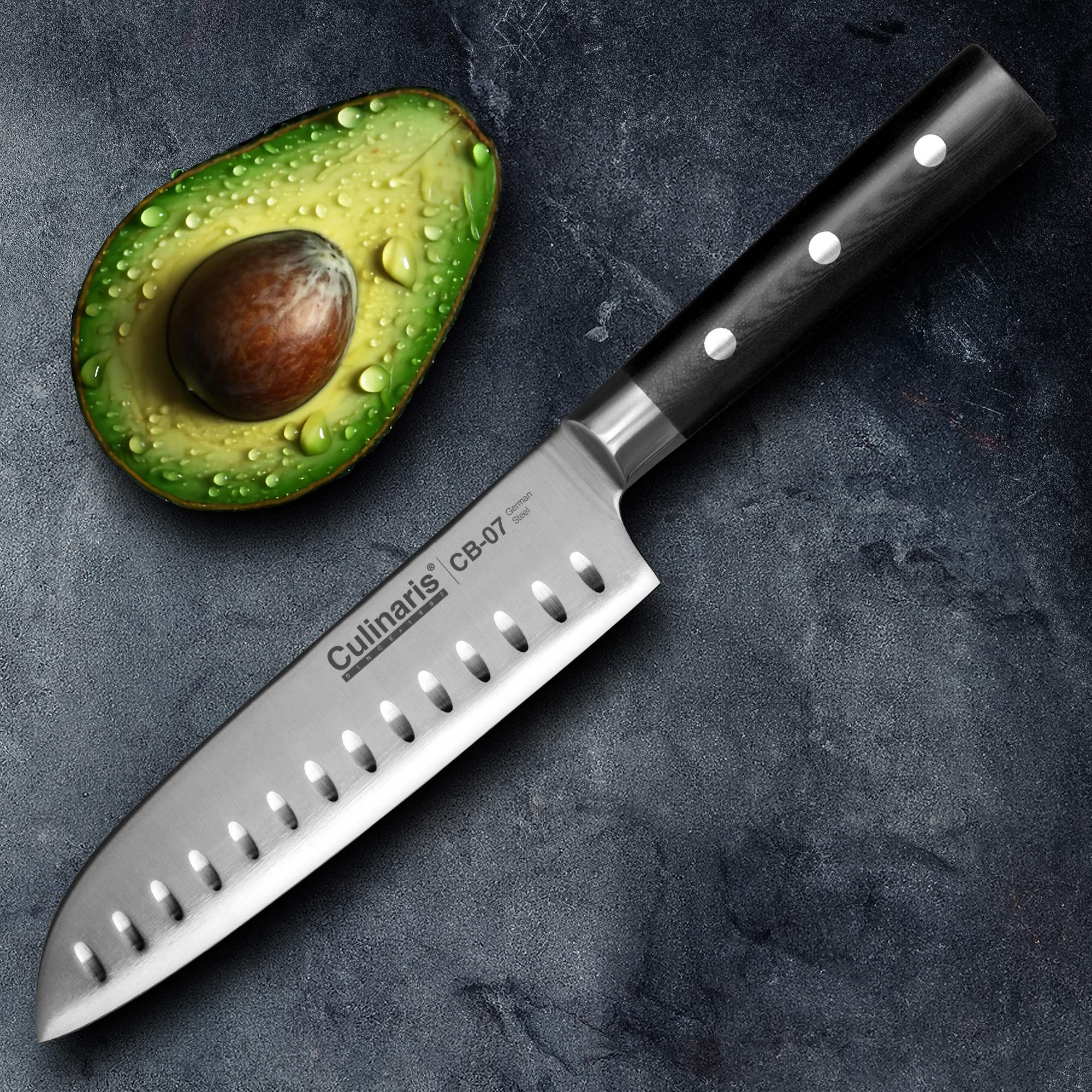 Culinaris Santoku large Black Series 18 cm CB-07 knife