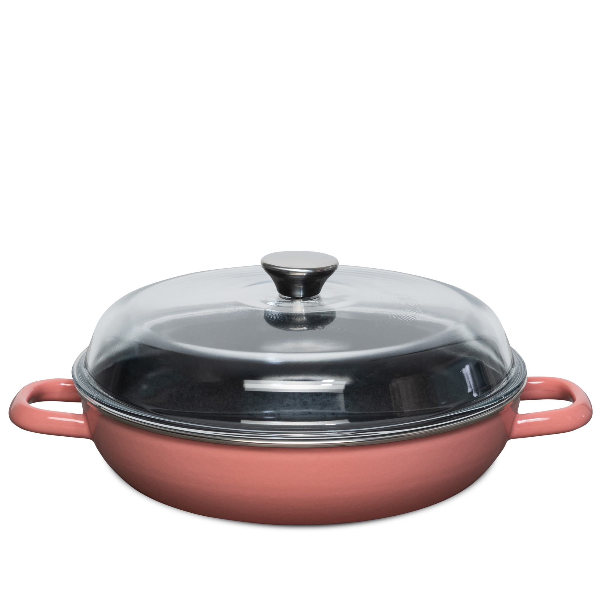 Riess - CLASSIC - Schmorpfanne mit Glasdeckel 28 cm - Pink