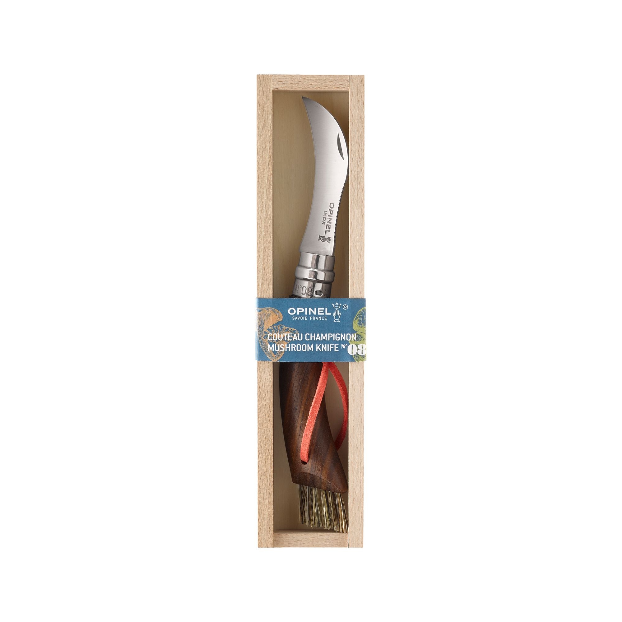 Opinel - Pilzmesser mit Bürste No 08 - 20 cm - Walnuss