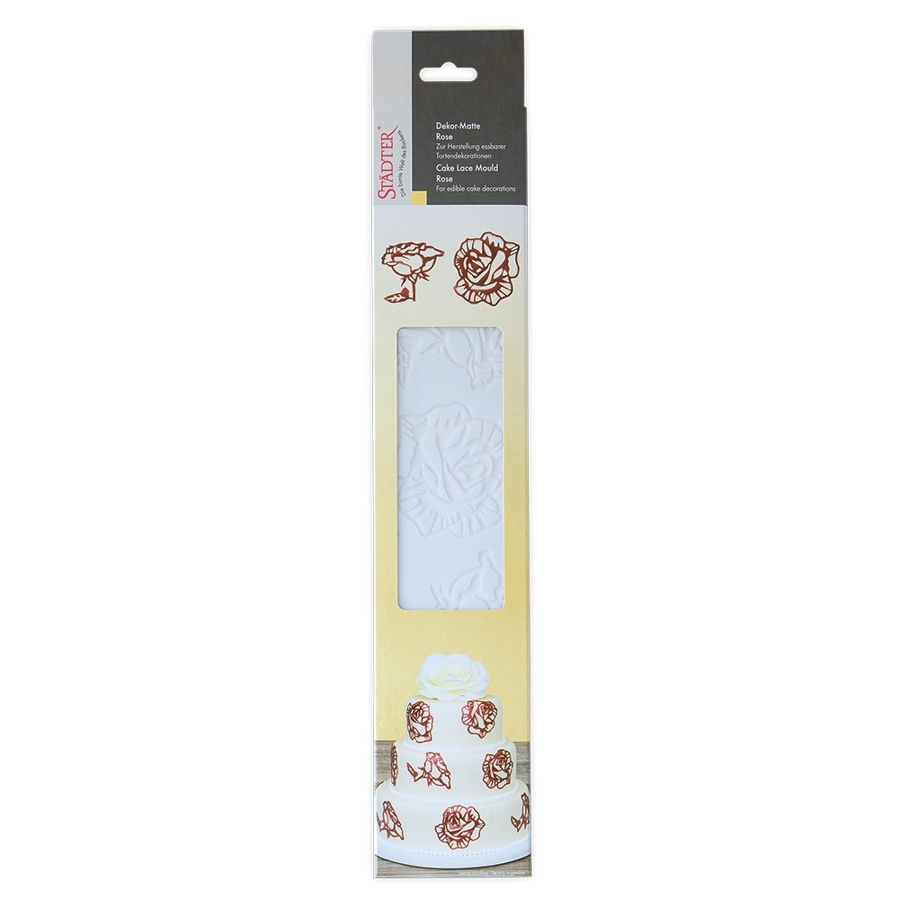 Städter - Cake lace mould Rose - 39,5 x 7,5 cm - Silicone