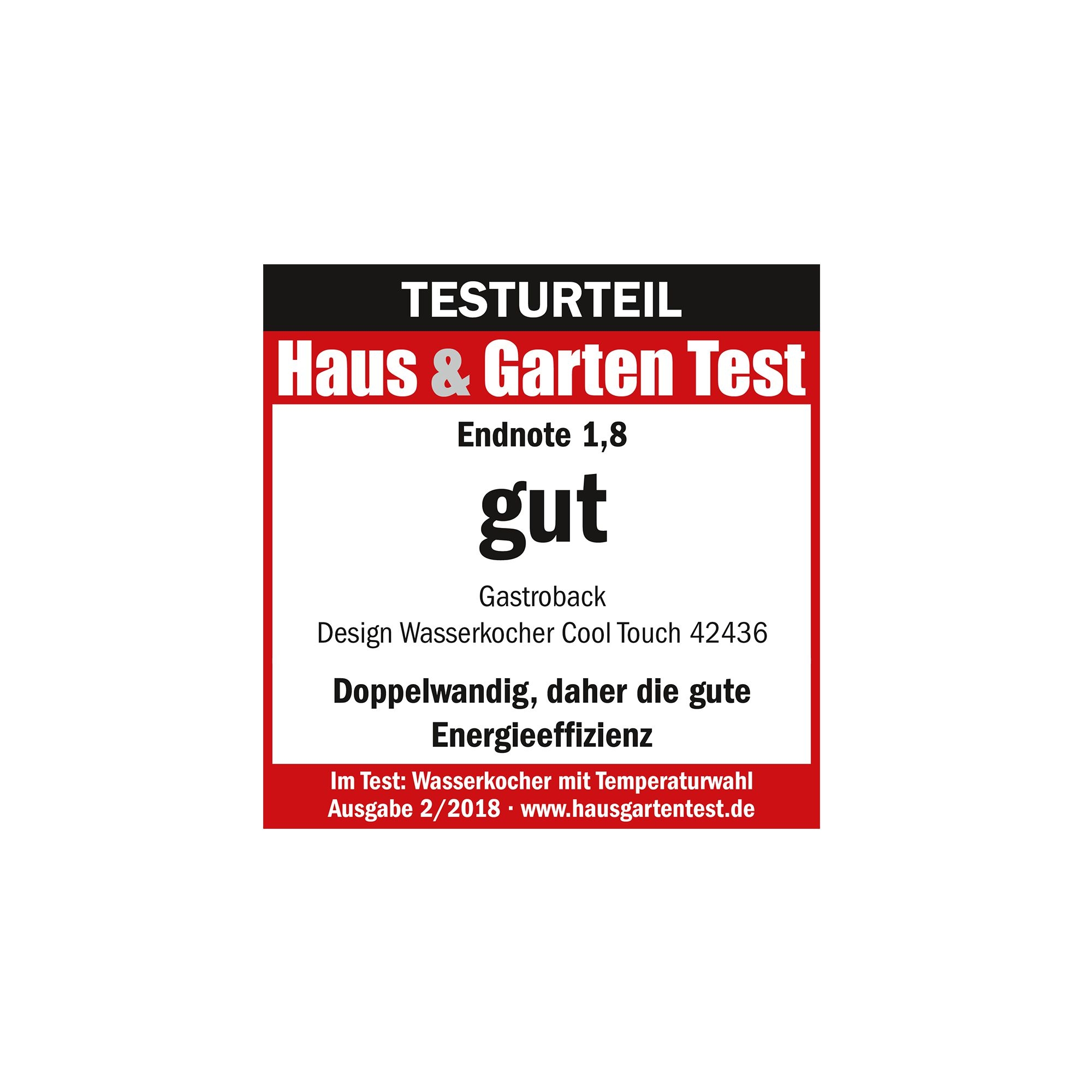 Gastroback - Design Wasserkocher Cool Touch 1,5 L Gastroback - Design Wasserkocher Cool Touch 1,5 L