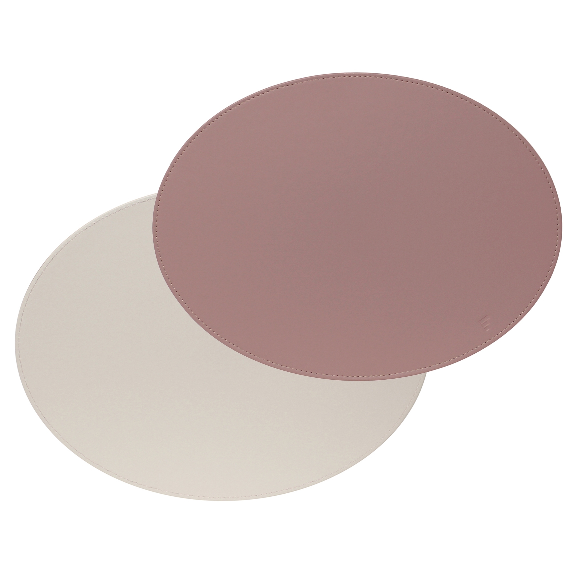 Freeform - Oval placemat - Old rose / Stone - 45 x 34 cm