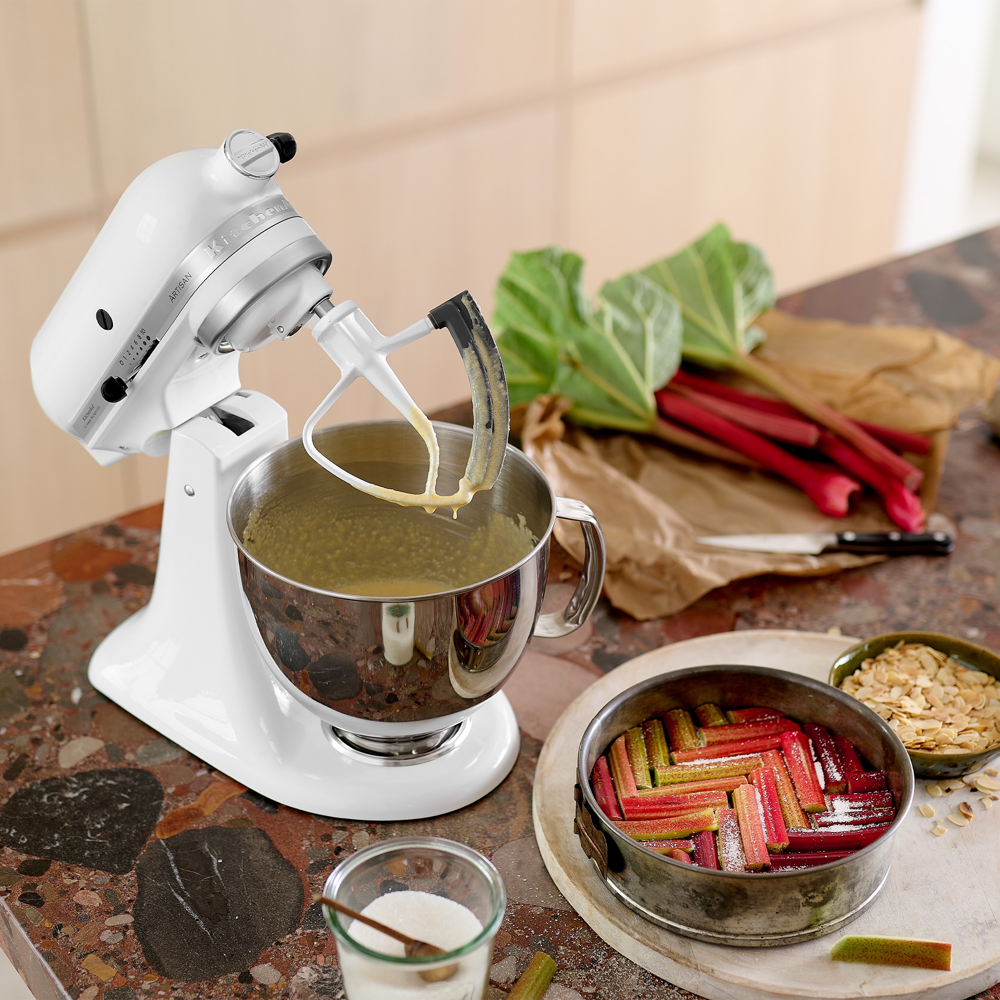 KitchenAid - Artisan Küchenmaschine 5KSM185PS -  Set - Creme