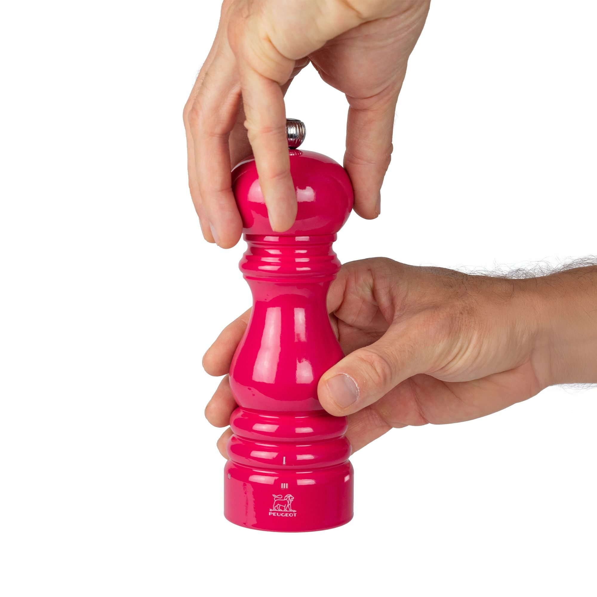 Peugeot Paris u’Select candy pink 18 cm salt mill in hand