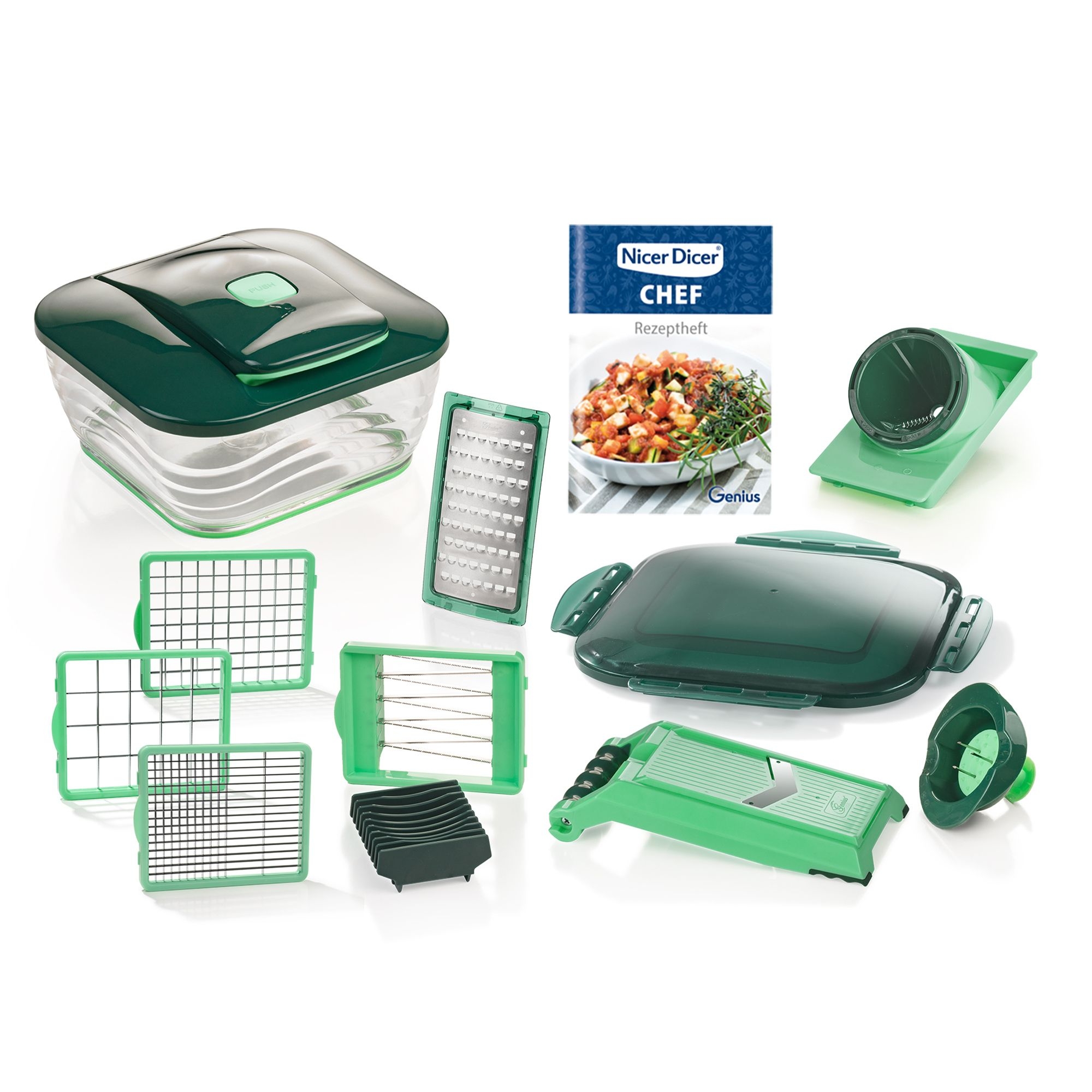 Genius - Nicer Dicer Chef Set of 16 pcs. Genius - Nicer Dicer Chef Set of 16 pcs.