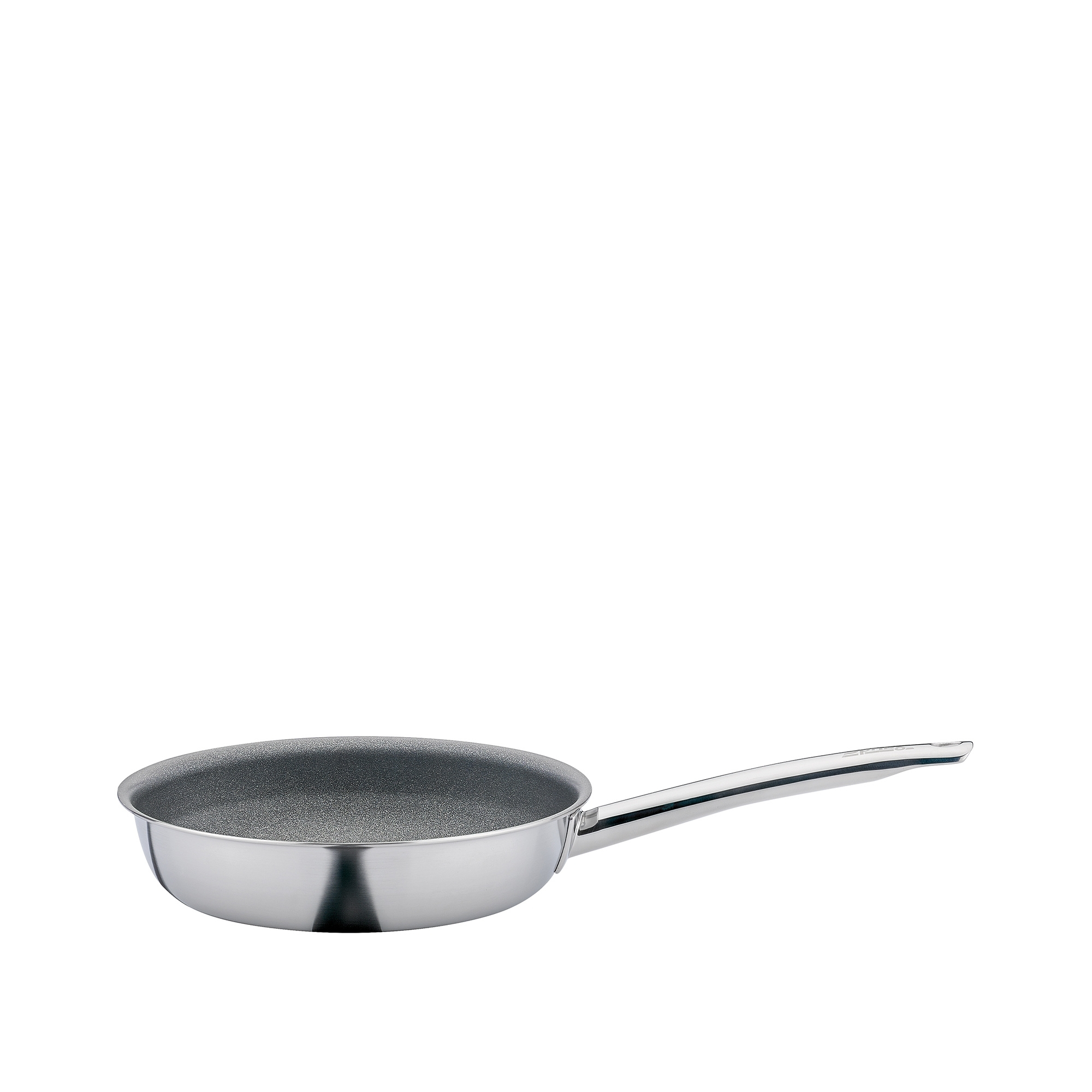 Stainless steel frying pan with non-stick coating