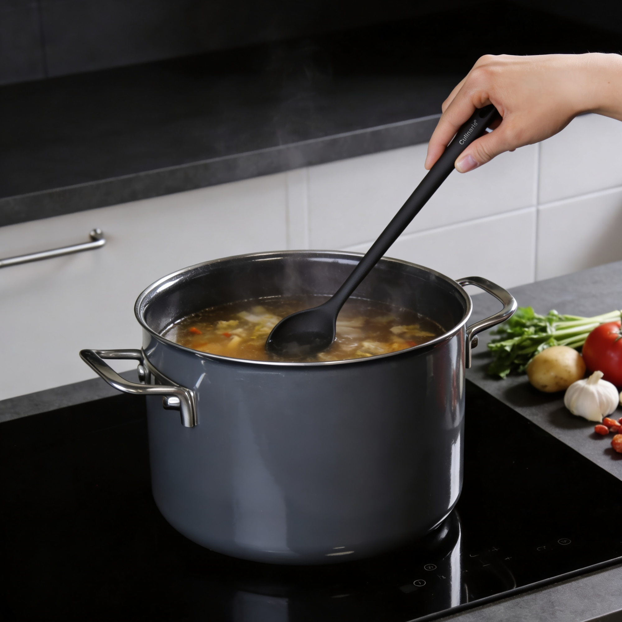 Spoon - silicone - black | Culinaris