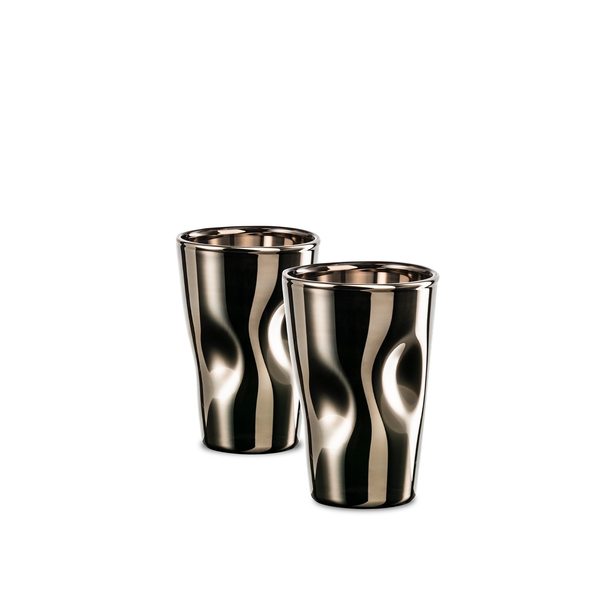 Eisch - Espresso/mocha glasses UNIK, set of 2, platinum