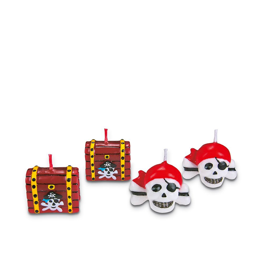 Städter - Candles Pirate - 3 cm - multi-coloured - Set of 4