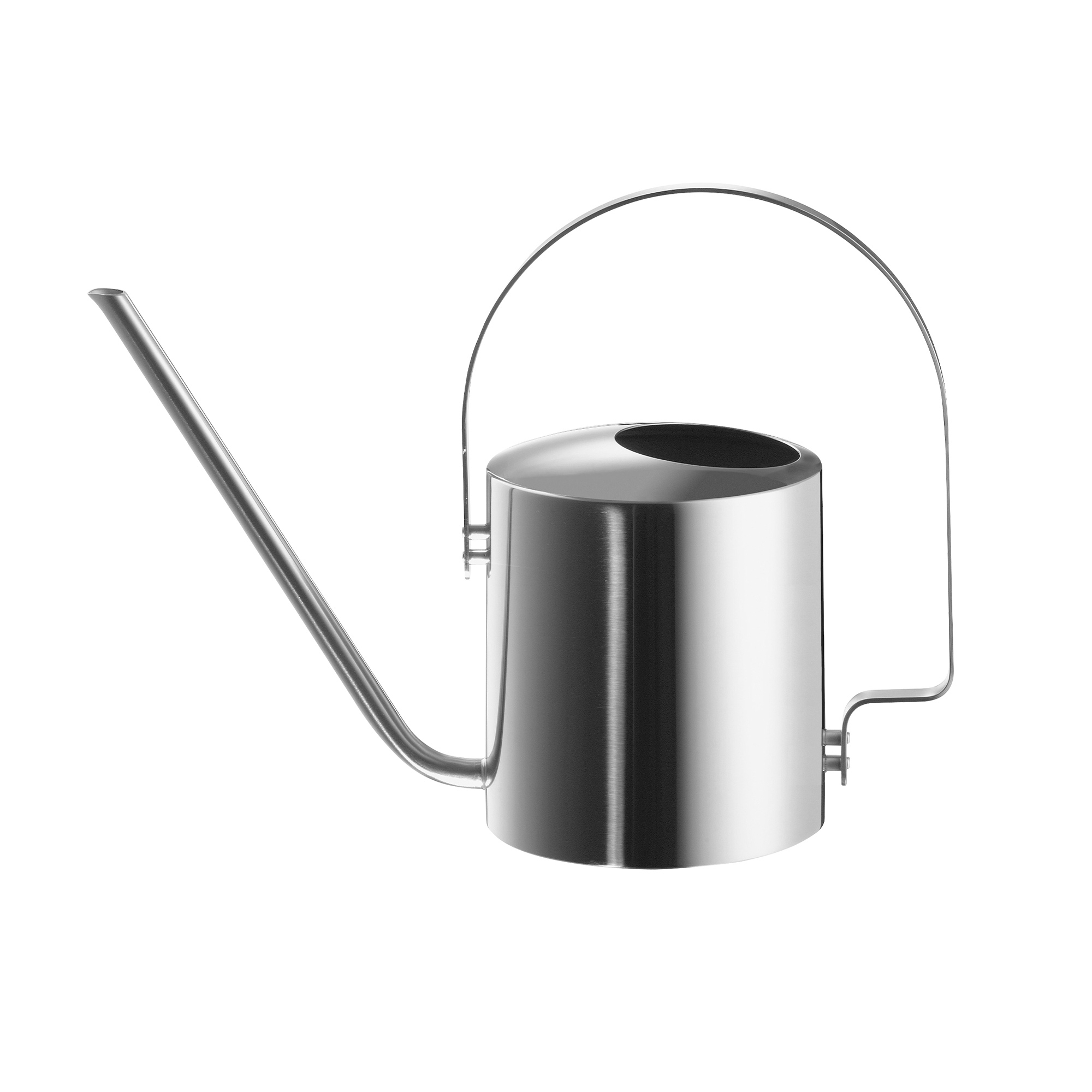 Moderne Edelstahl-Gießkanne mit langem Auslauf