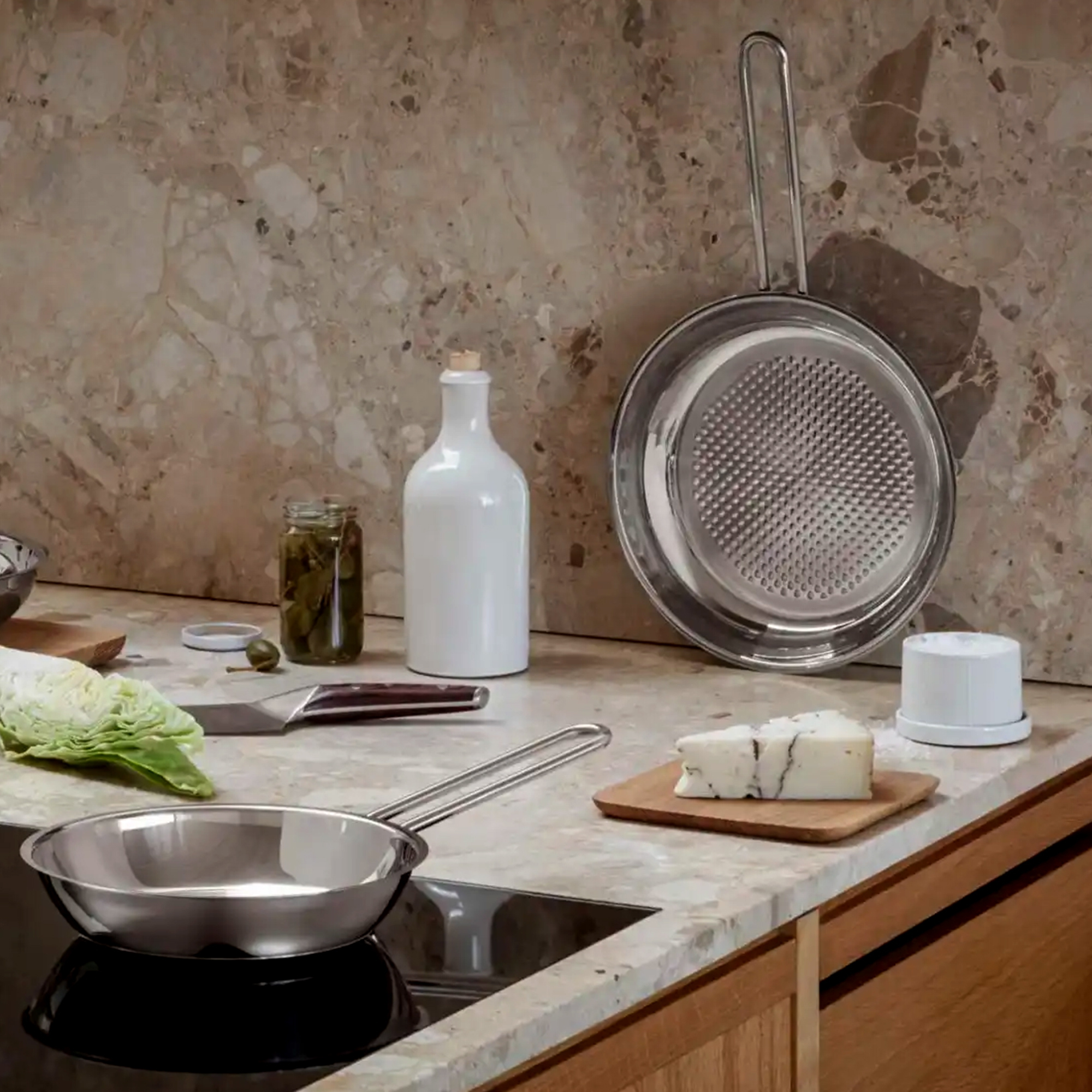 Eva Trio - Frying pan Honeycomb in 3 Sizes - Recycled Stainless Steel