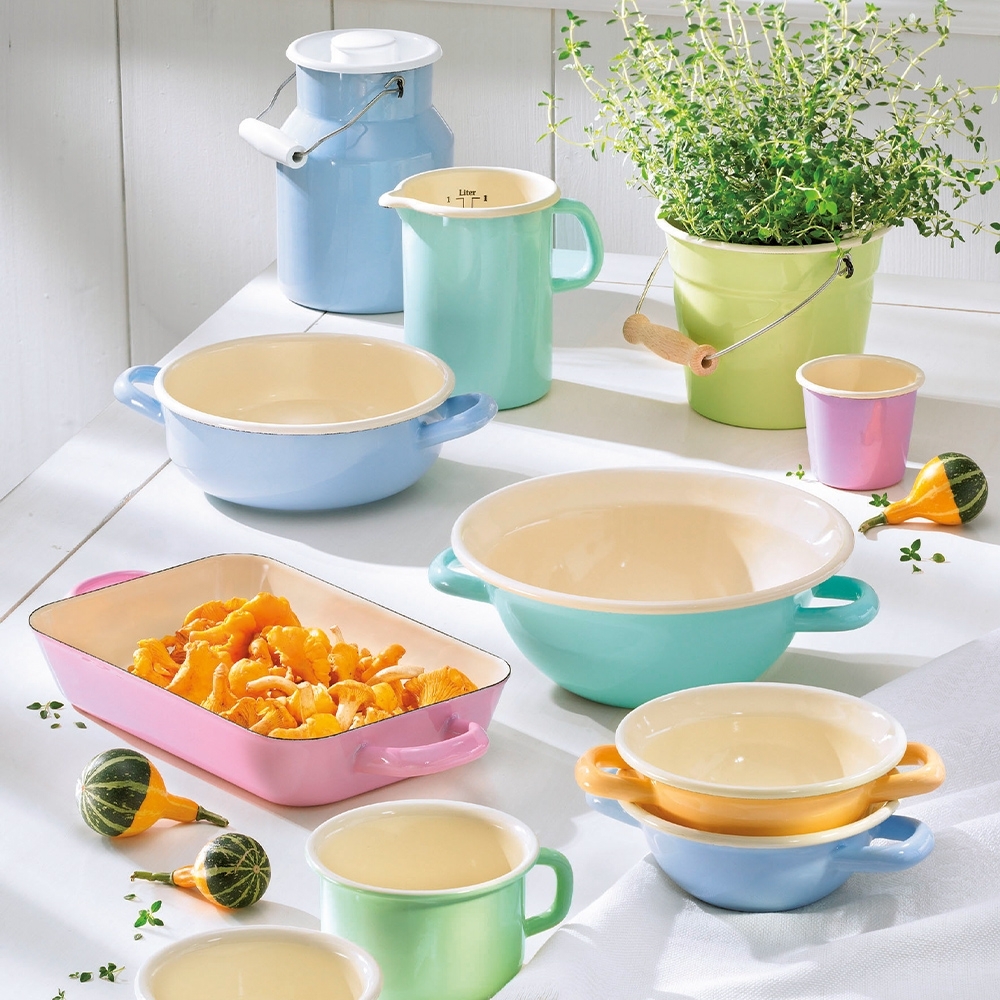 Riess CLASSIC - Bunt/Pastell - Topf mit Chromrand