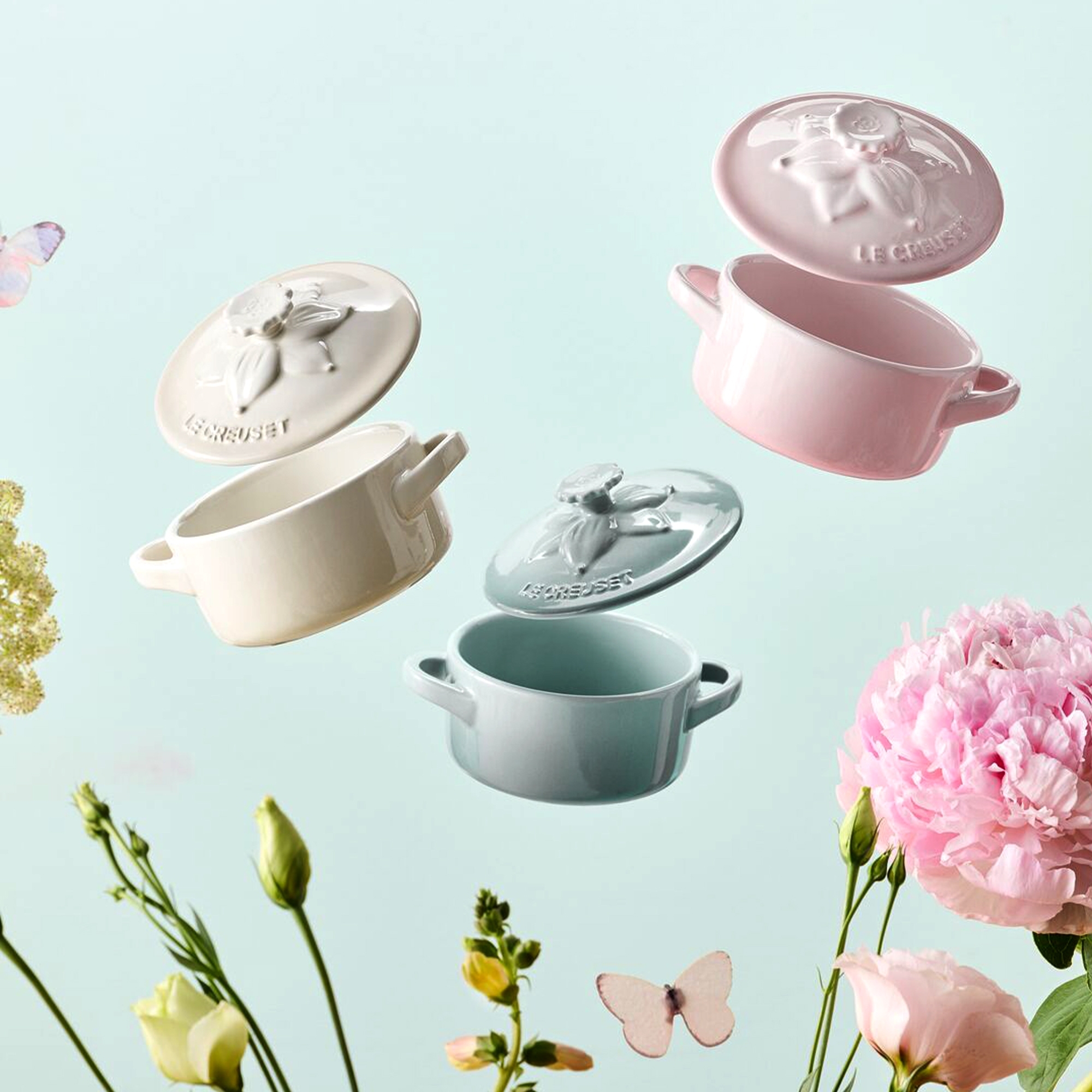 Le Creuset - Mini Cocotte - rund 250 ml - Jardin - Meringue Le Creuset - Mini Cocotte - rund 250 ml - Jardin - Meringue