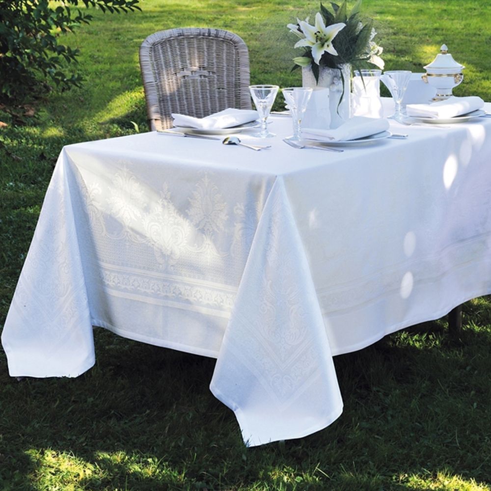Garnier-Thiebaut Tablecloth - Beauregard White - oB - Different sizes