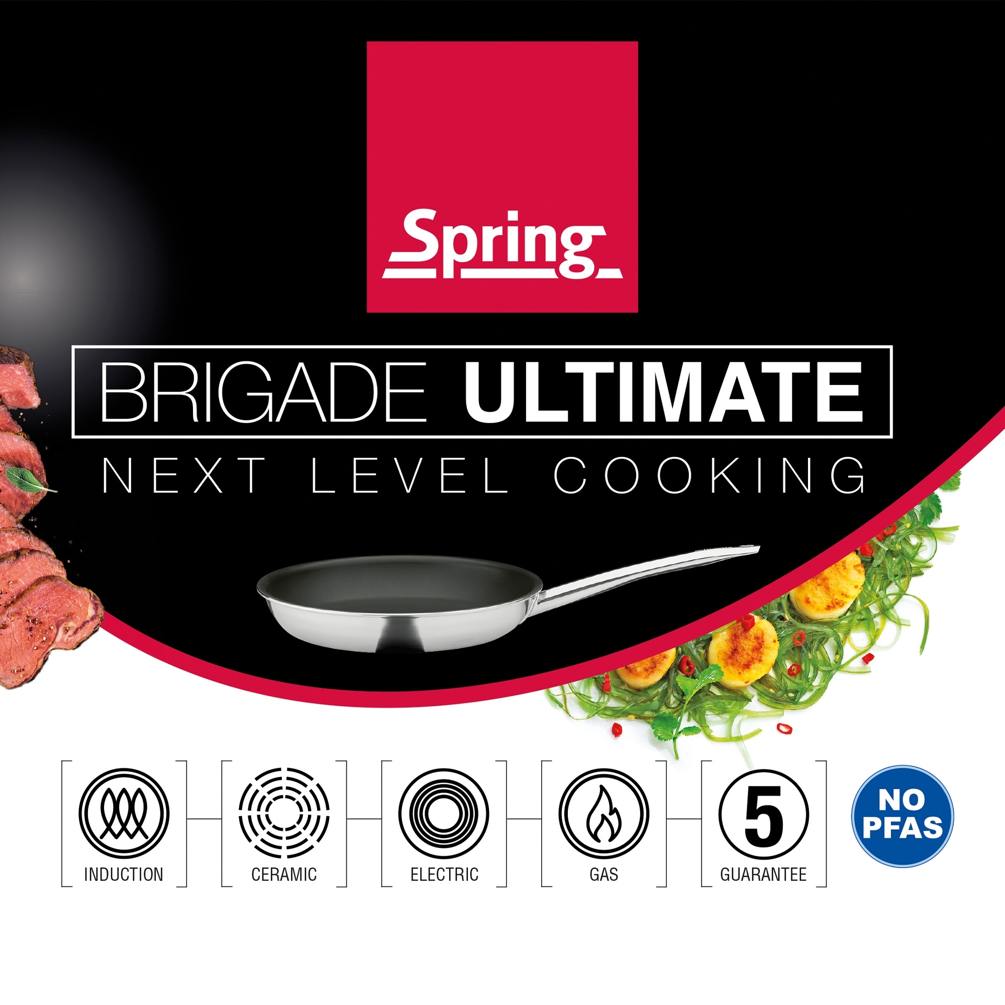 Spring wok pan Brigade Ultimate 28 cm, 5-layer