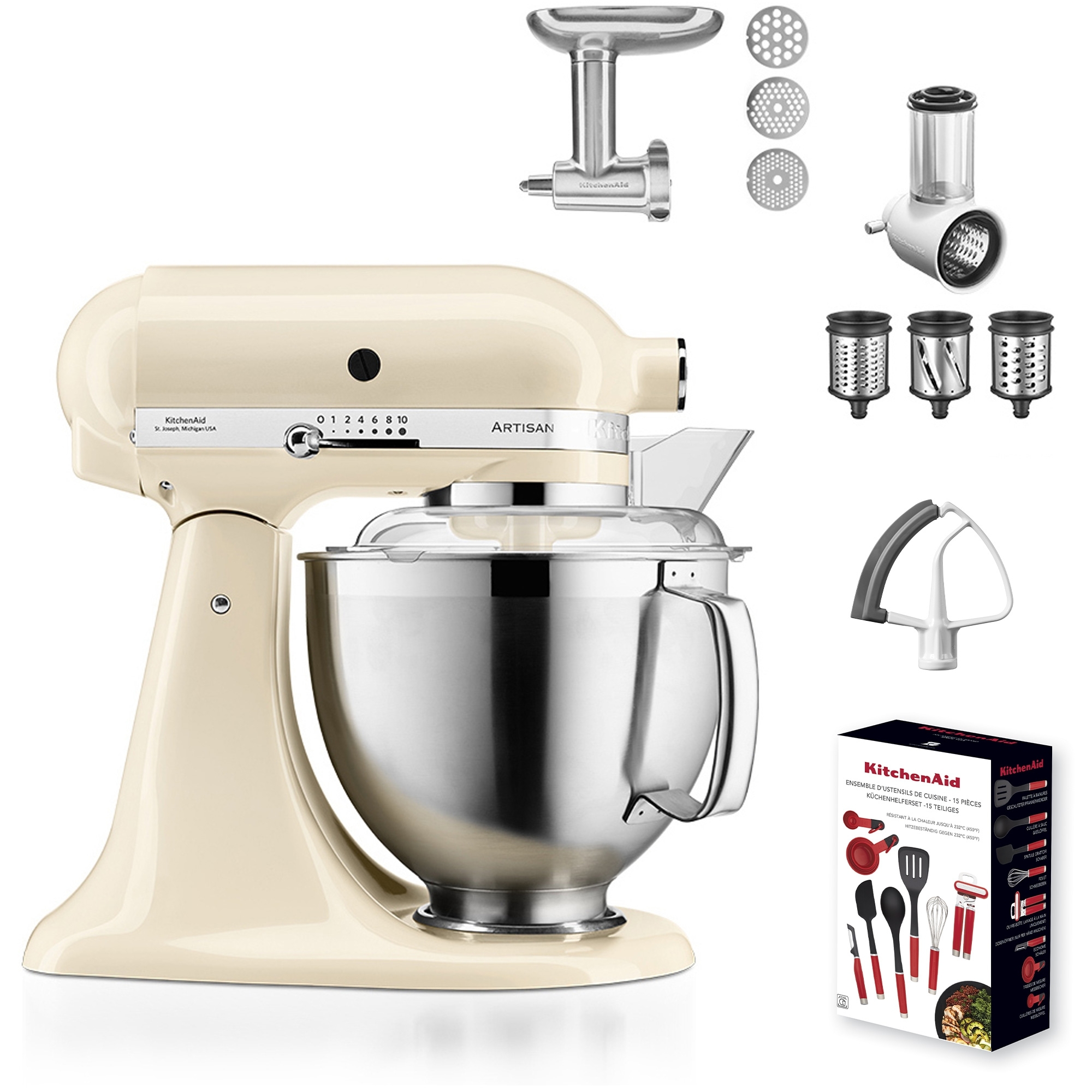 KitchenAid - Artisan Stand Mixer 5KSM185PS - Set - Creme