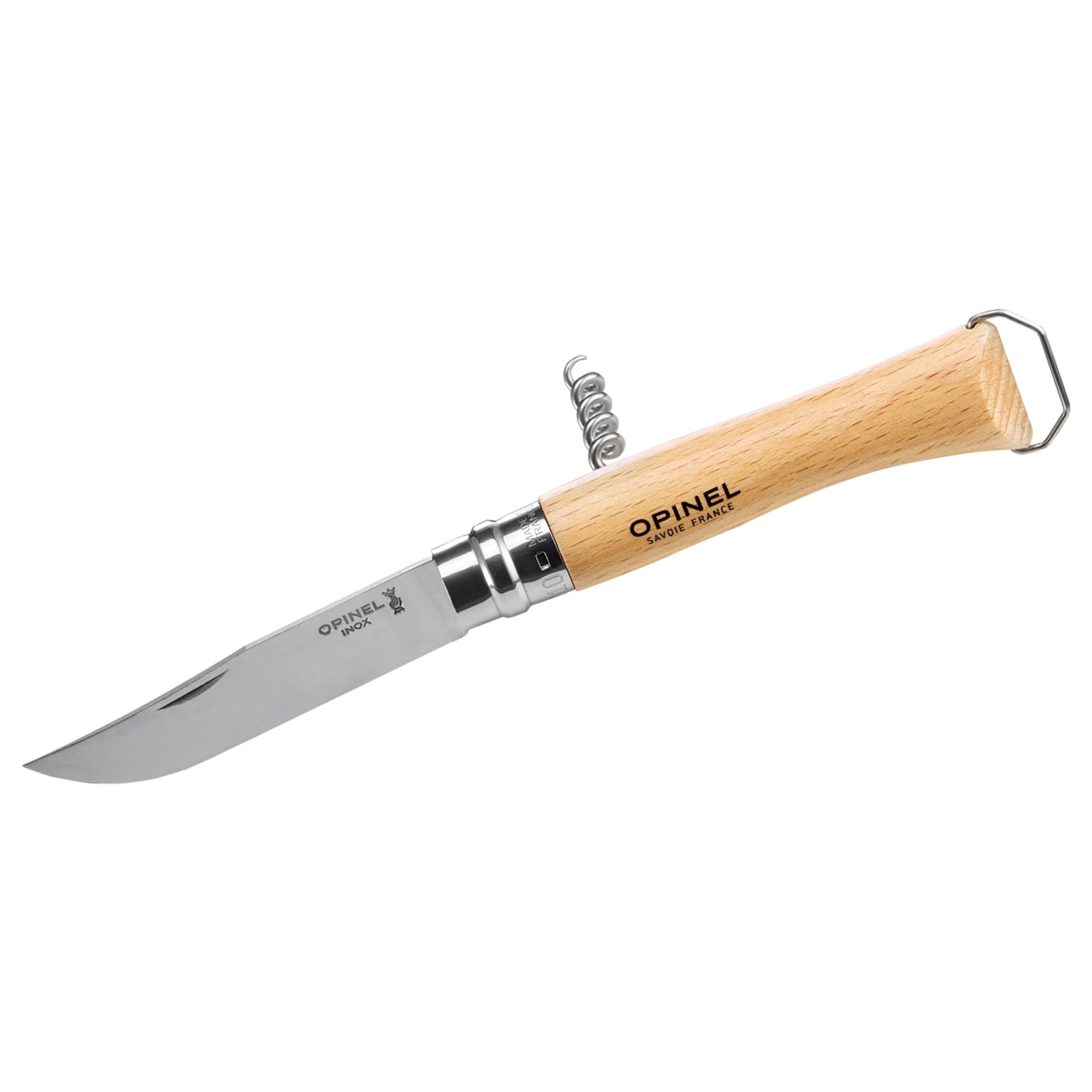 Opinel - Pocket knife with corkscrew No 10 - 23 cm - beech wood