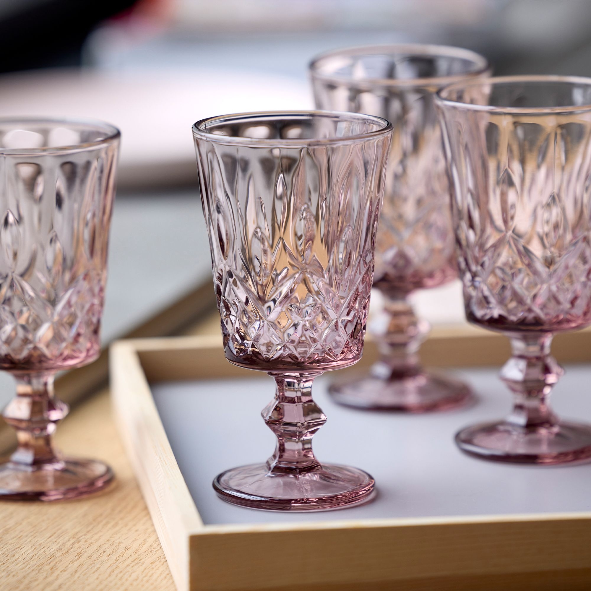 Lyngby glass -Sorrento - Wine glass - Pink - 4 pcs.