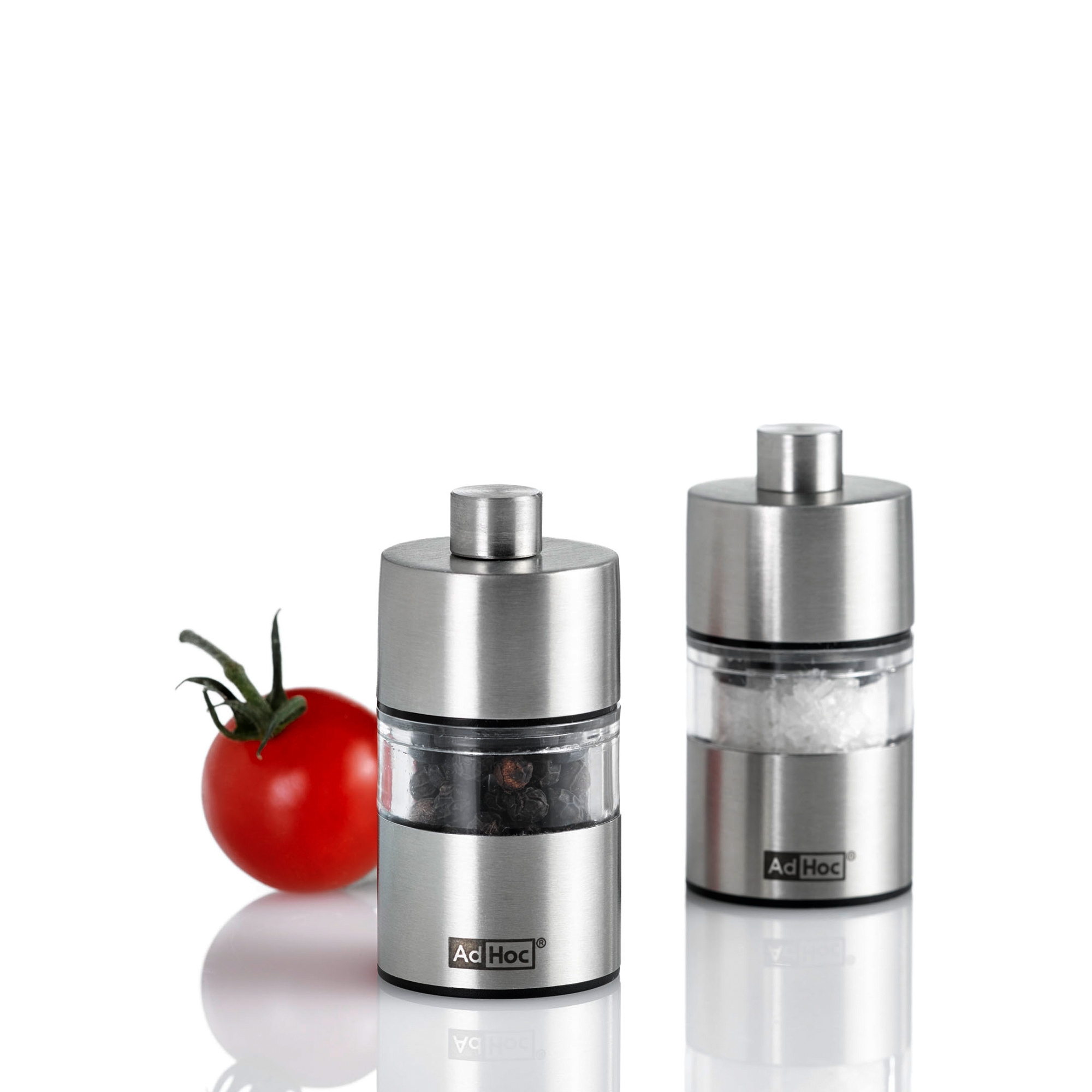 AdHoc MINIMILL Set Mini Pfeffer- oder Salzmühlen aus Edelsta