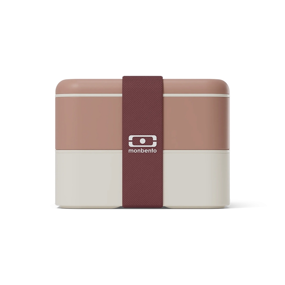 monbento - Flex lunchbox with compartments and cutlery, pink moka