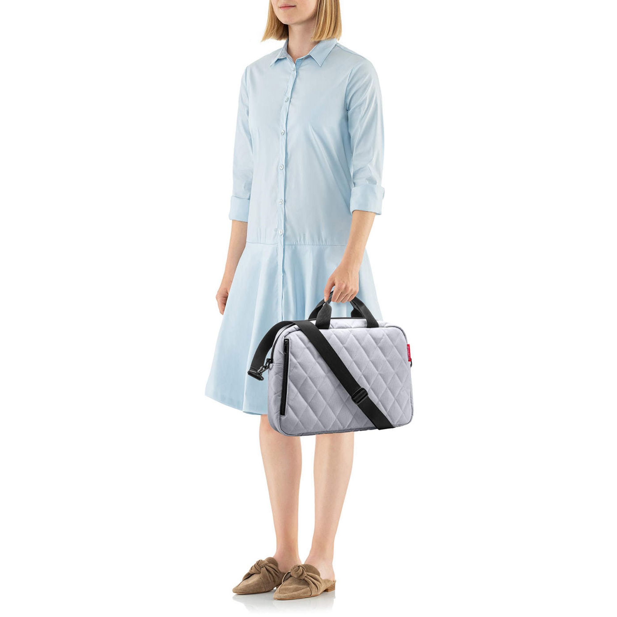reisenthel - notebook bag - rhombus light grey