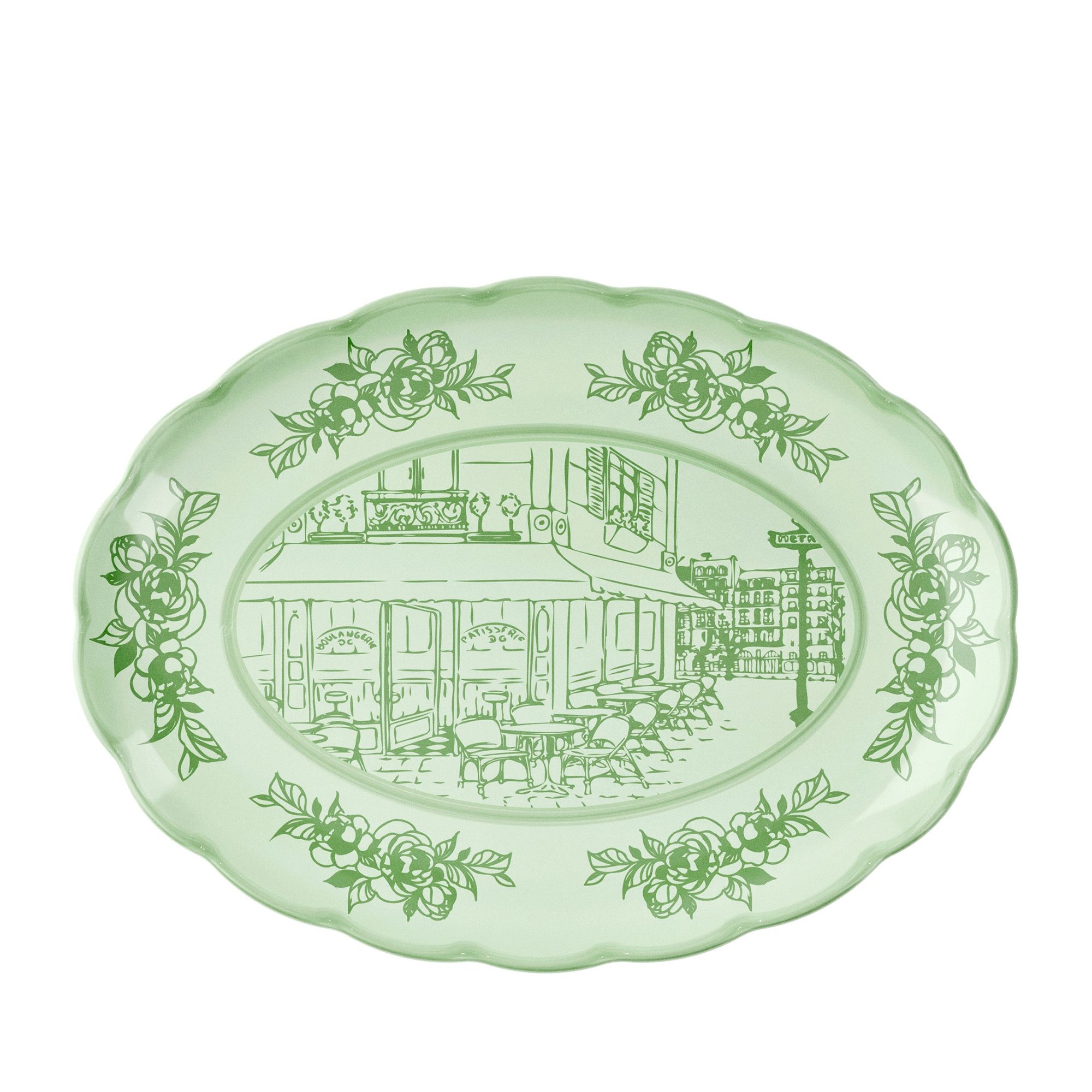 Guzzini - oval serving bowl big “JOSEPHINE” - Dusty Green