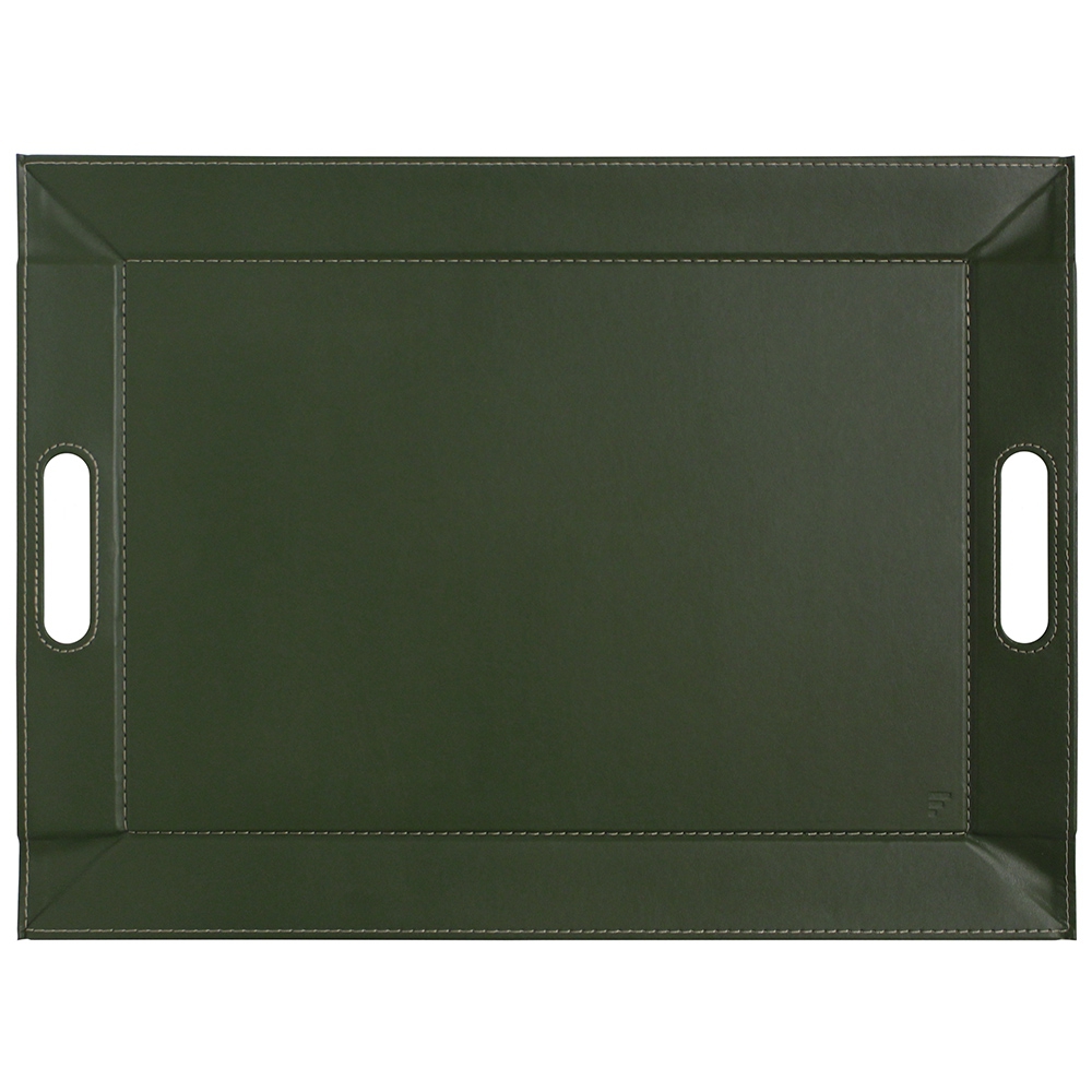 FREEFORM Tablett olivgrün/elfenbein 55 x 41cm