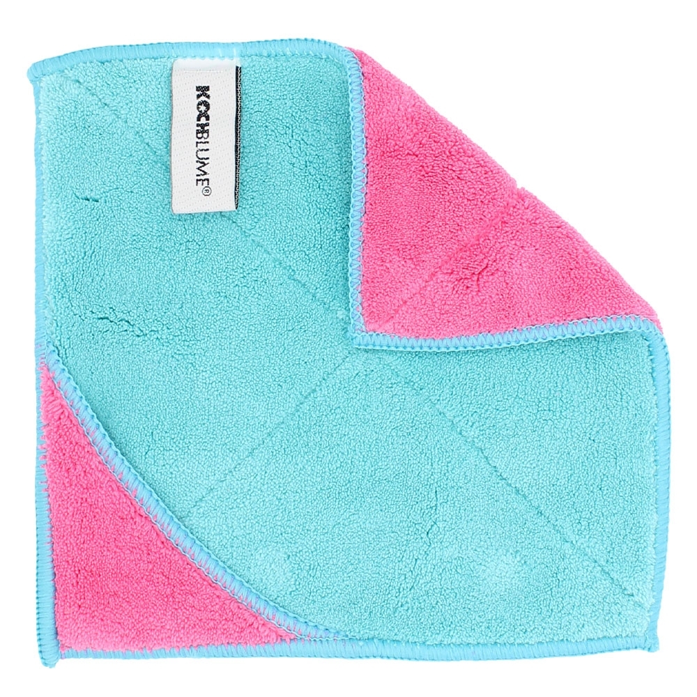 Kochblume - Microfasertuch 18 x 18 cm, türkis/pink Kochblume - Microfasertuch 18 x 18 cm, türkis/pink