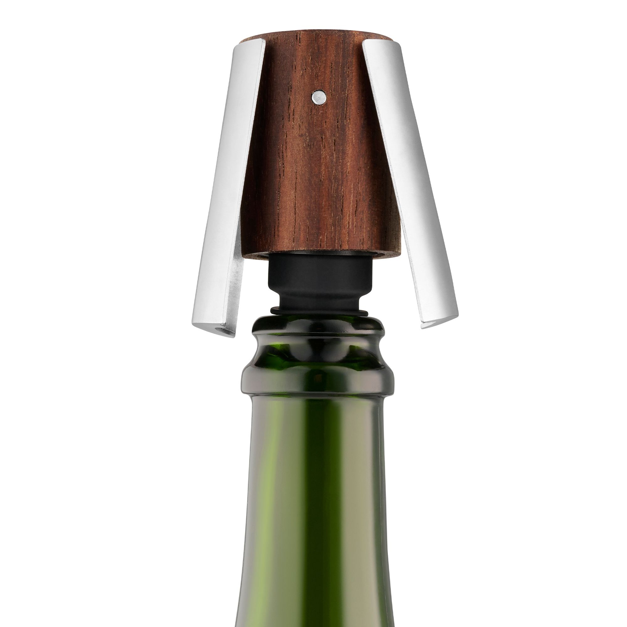 Sektflasche mit Holz-Edelstahl-Verschluss