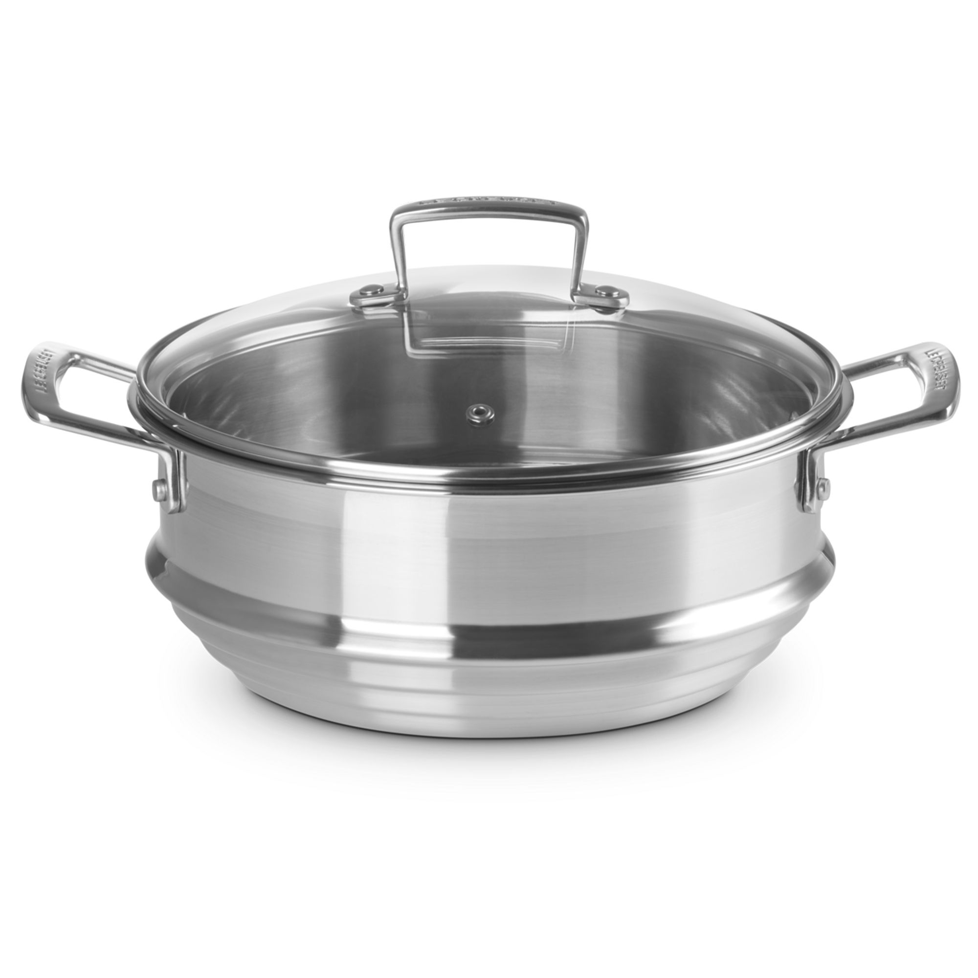 Le Creuset Multi-Dämpfeinsatz aus Edelstahl mit Glasdeckel