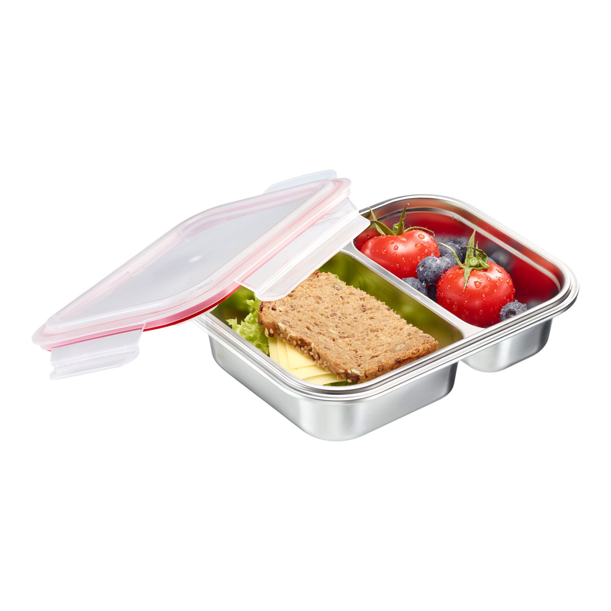 Westmark - Stainless steel lunch box/food storage box, divided, 450 + 280 ml