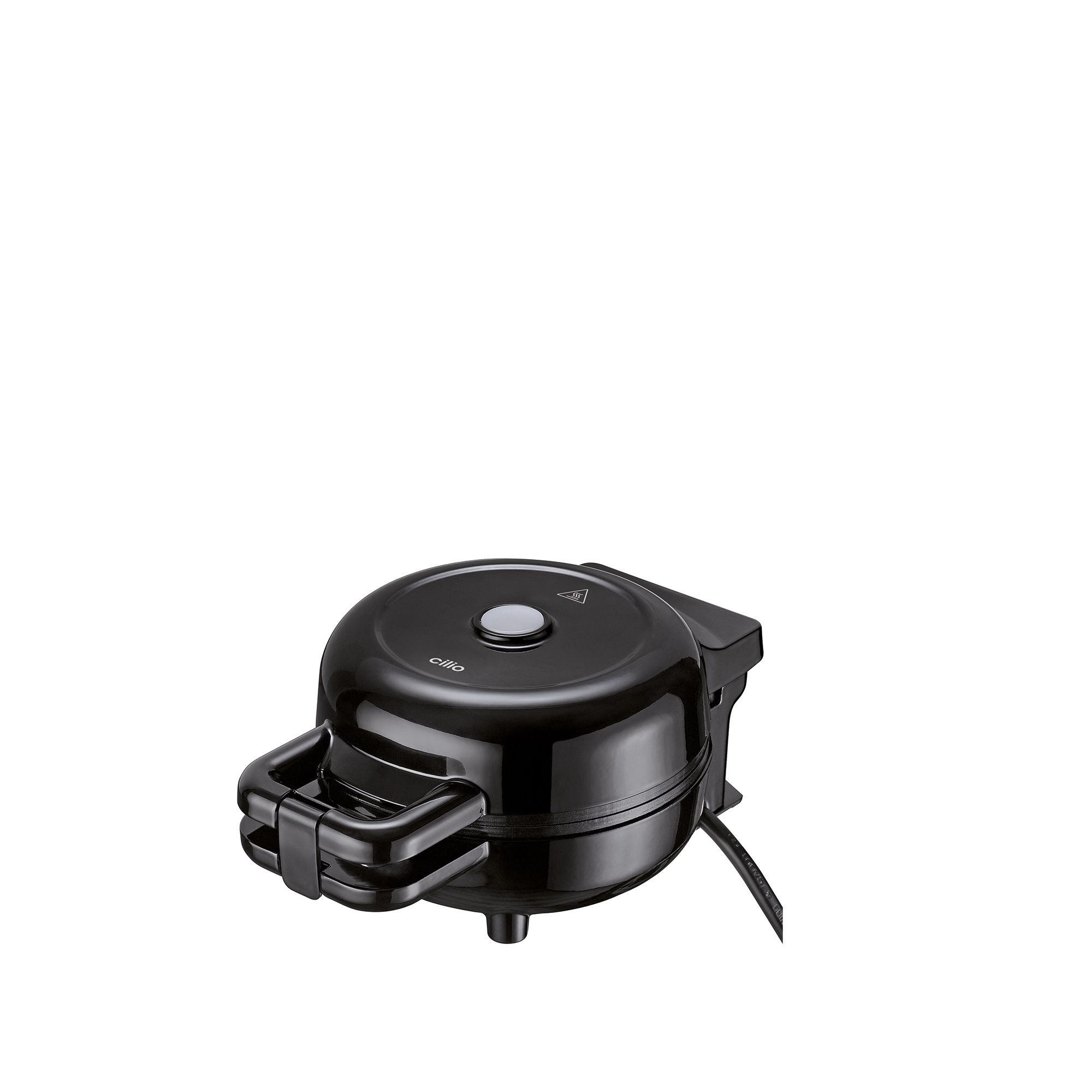 cilio mini heart-shaped waffle maker, non-stick, black