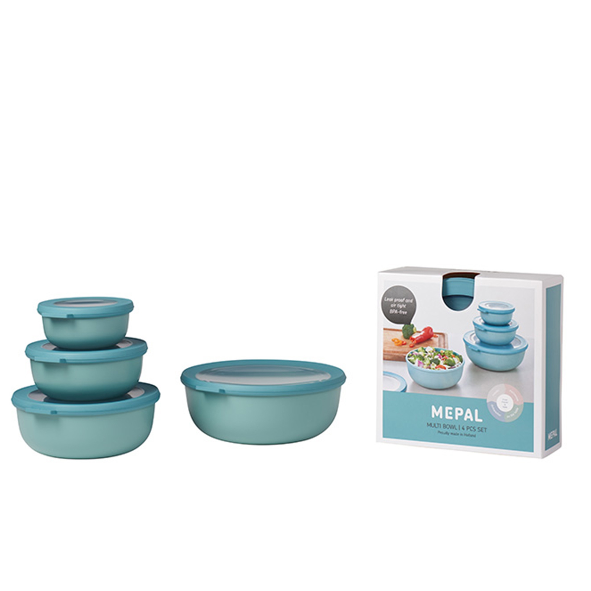 Mepal - Cirqula multi bowl round flat set 4 pieces - different colors