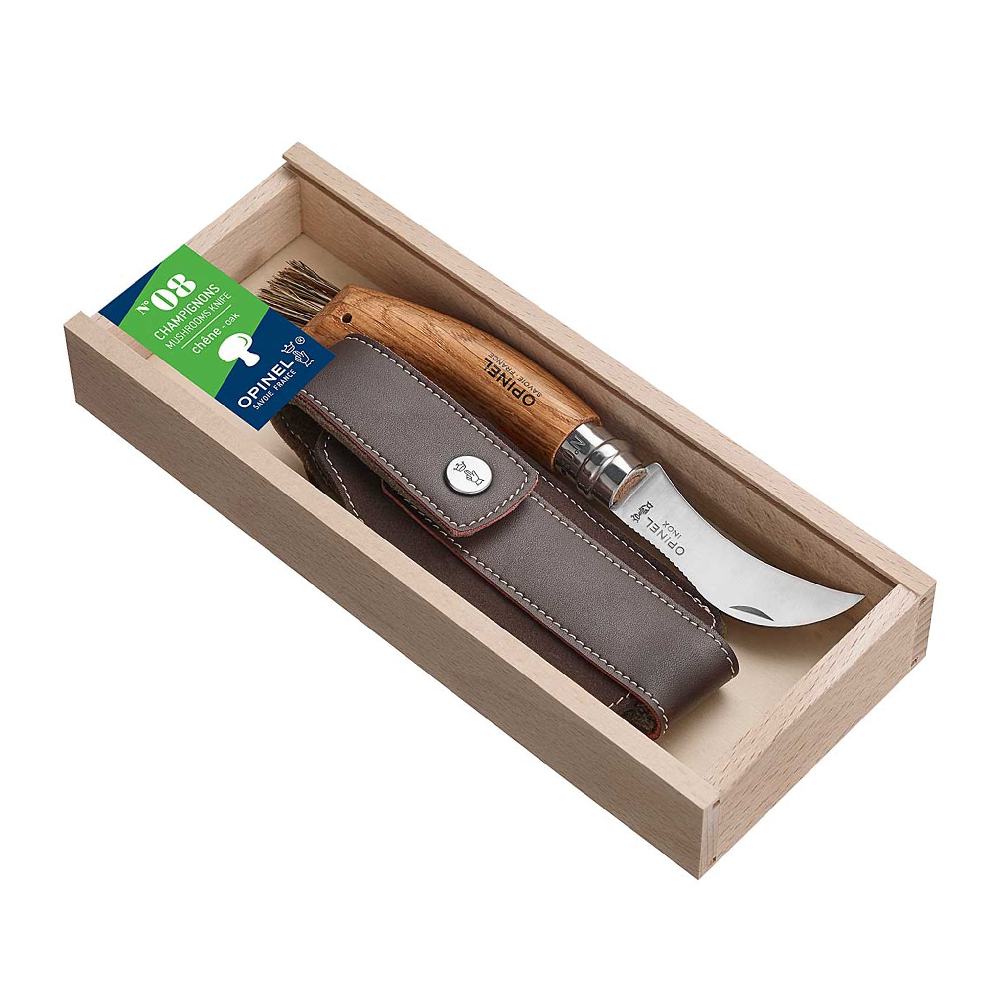 Opinel - Mushroom knife with brush No 08 + case - 20 cm Opinel - Mushroom knife with brush No 08 + case - 20 cm