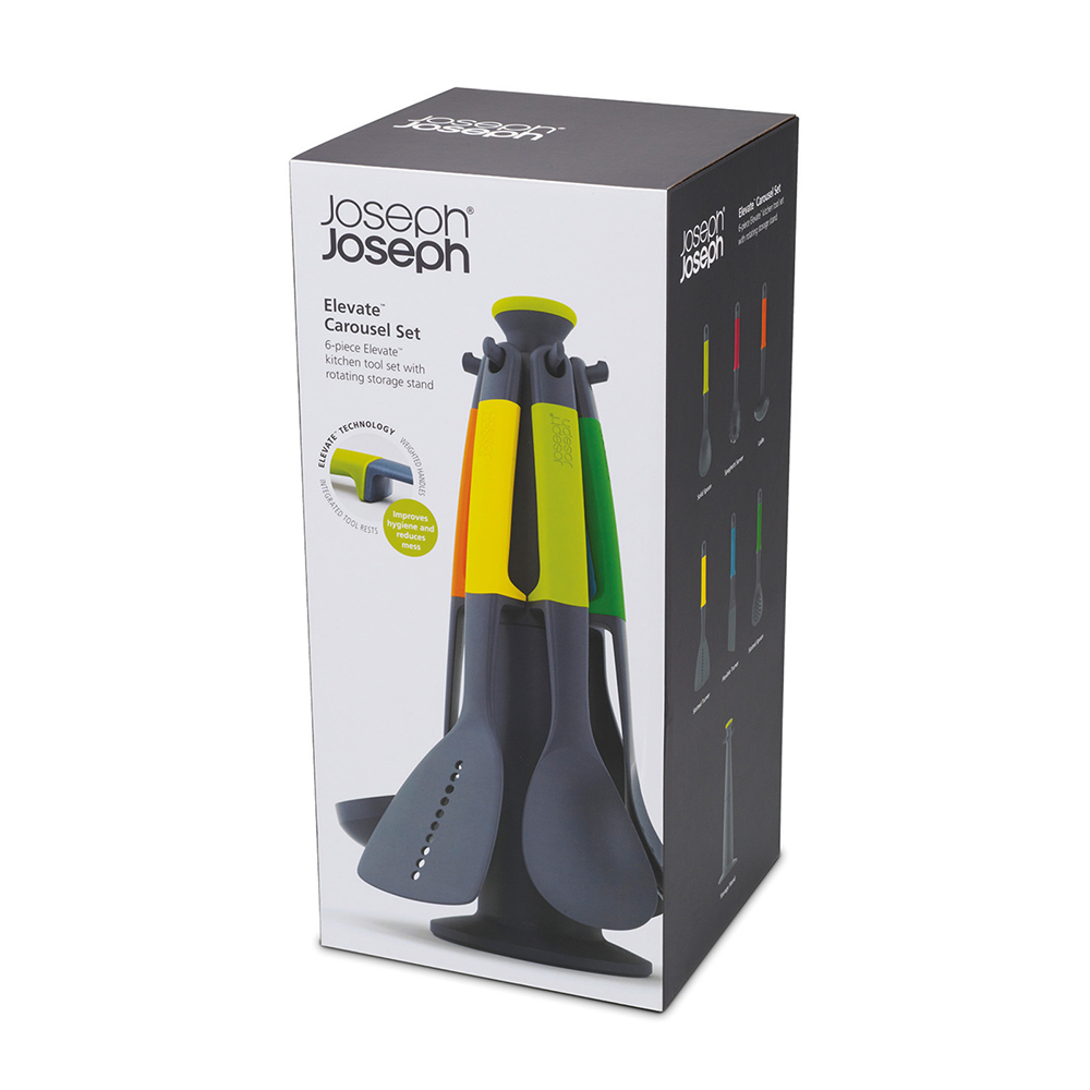 Joseph Joseph - Elevate™ 6-teiliges Utensilien-Set mit Drehständer - mehrfarbig