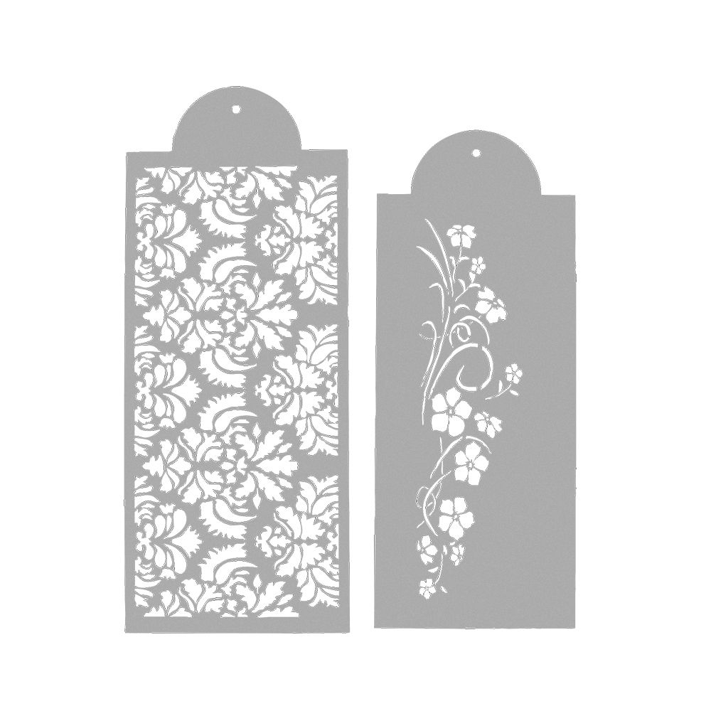 Städter - Decorative stencil Flower tendril - 37 x 17 cm / 33 x 15 cm - Set of 2