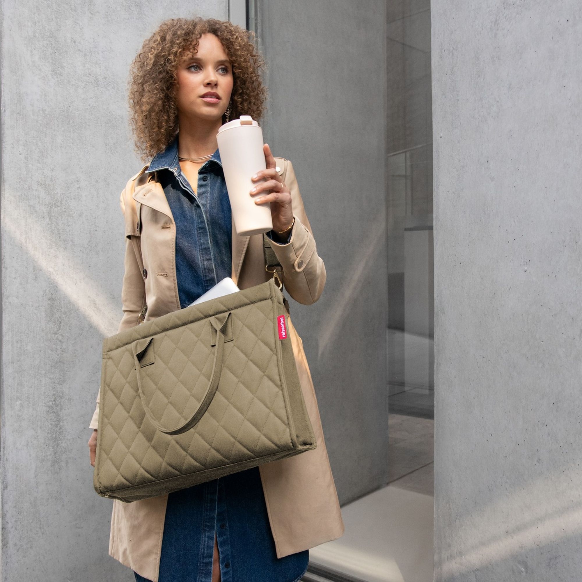 reisenthel - daily shopper business - rhombus olive