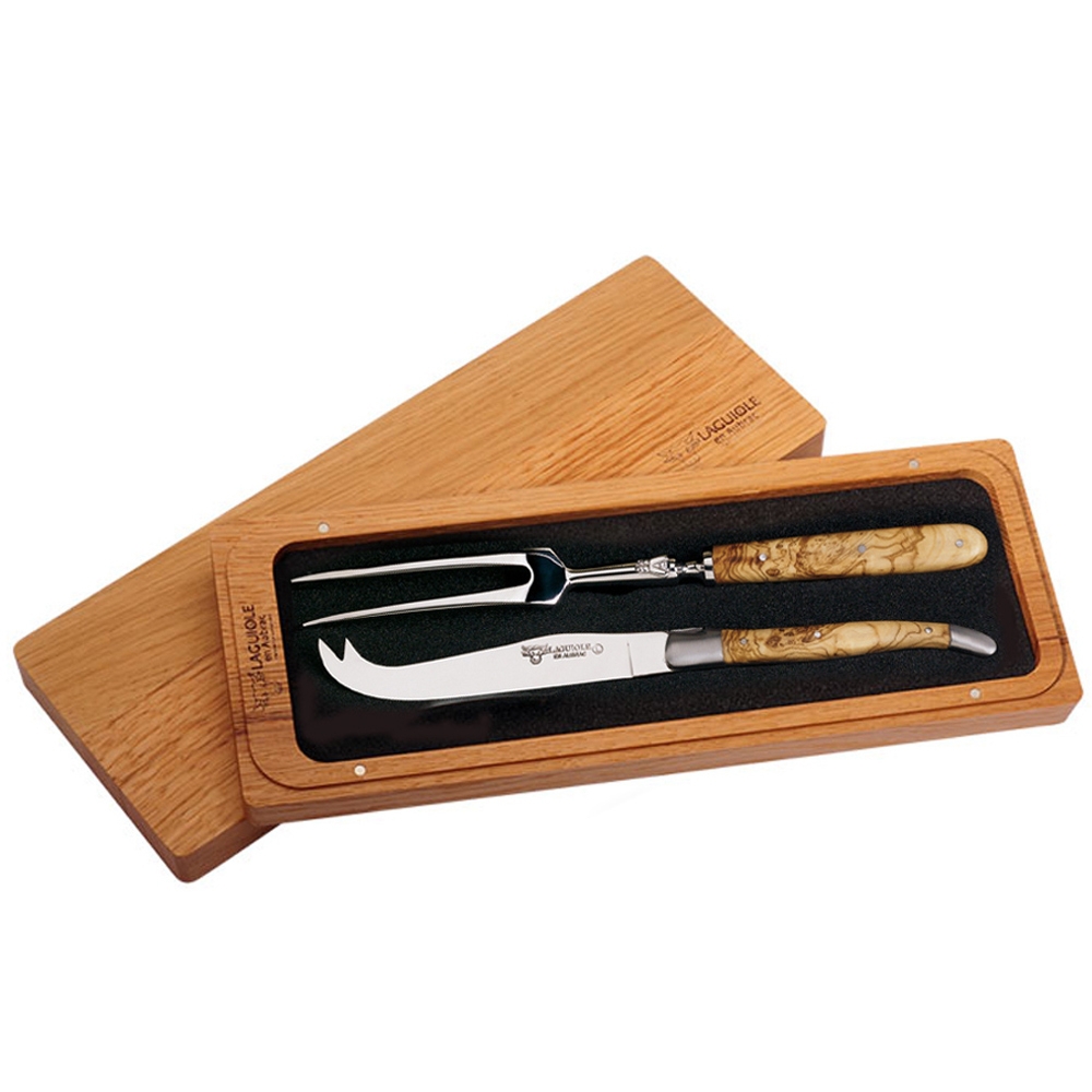 Laguiole - Cheese knife set 2 pcs olive wood