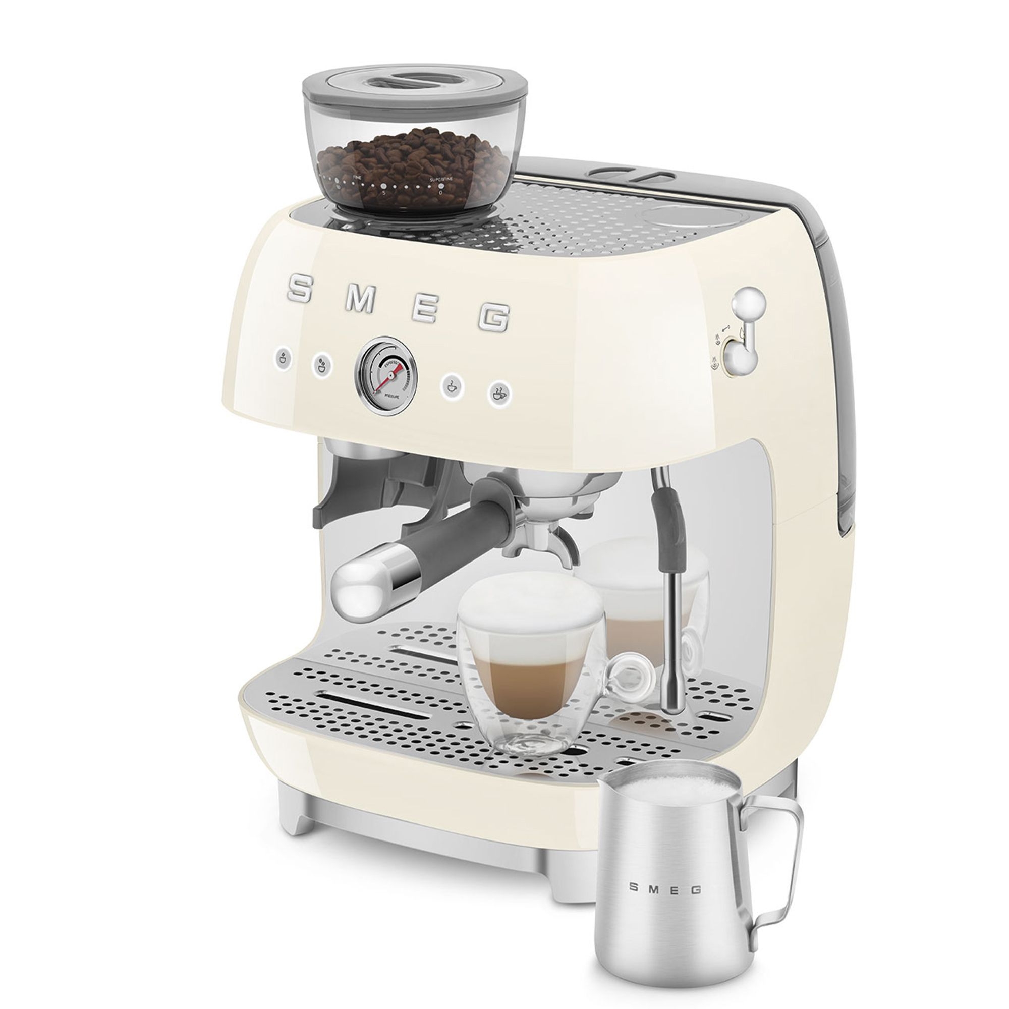 Smeg - Espressomaschine mit Mahlwerk - Creme Smeg - Espressomaschine mit Mahlwerk - Creme