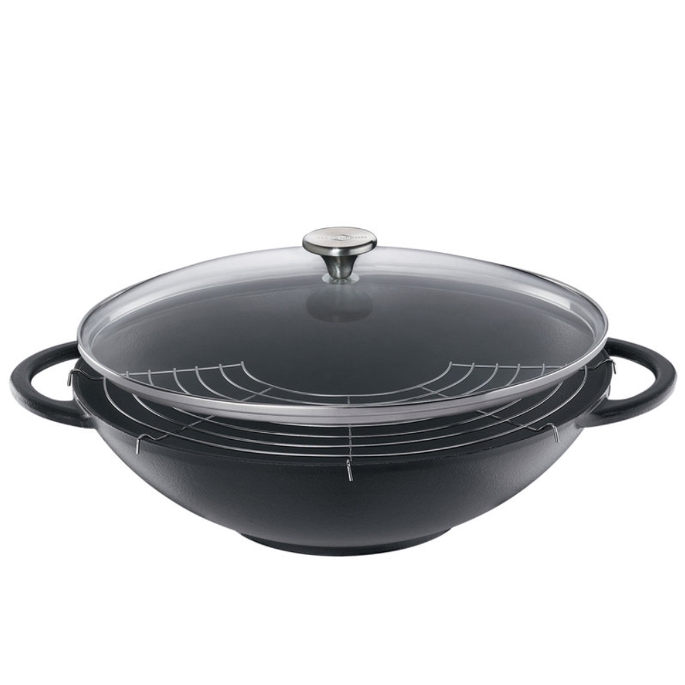 Küchenprofi - PROVENCE - Wok with Glass Lid - black