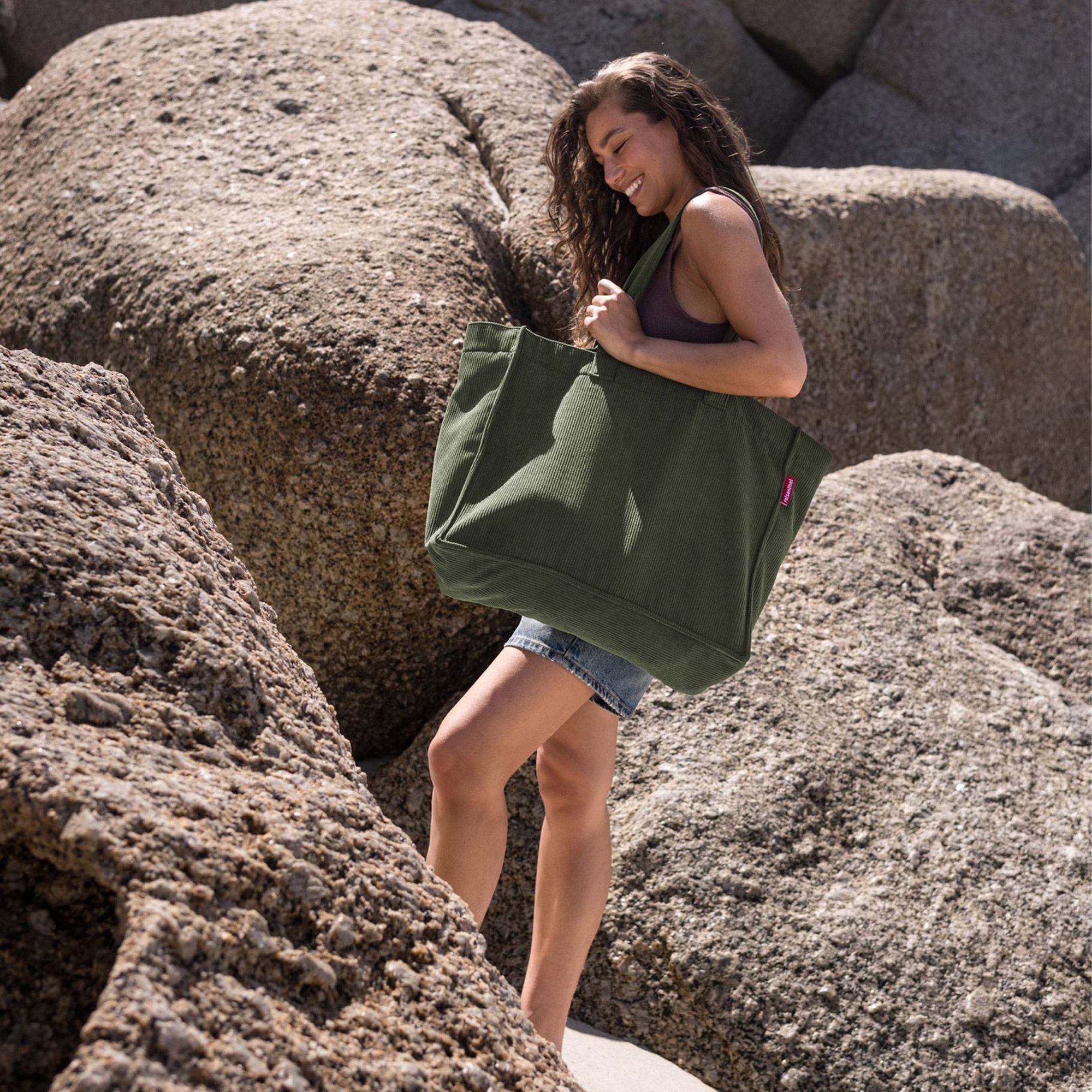 reisenthel - softshopper - cord dark matcha