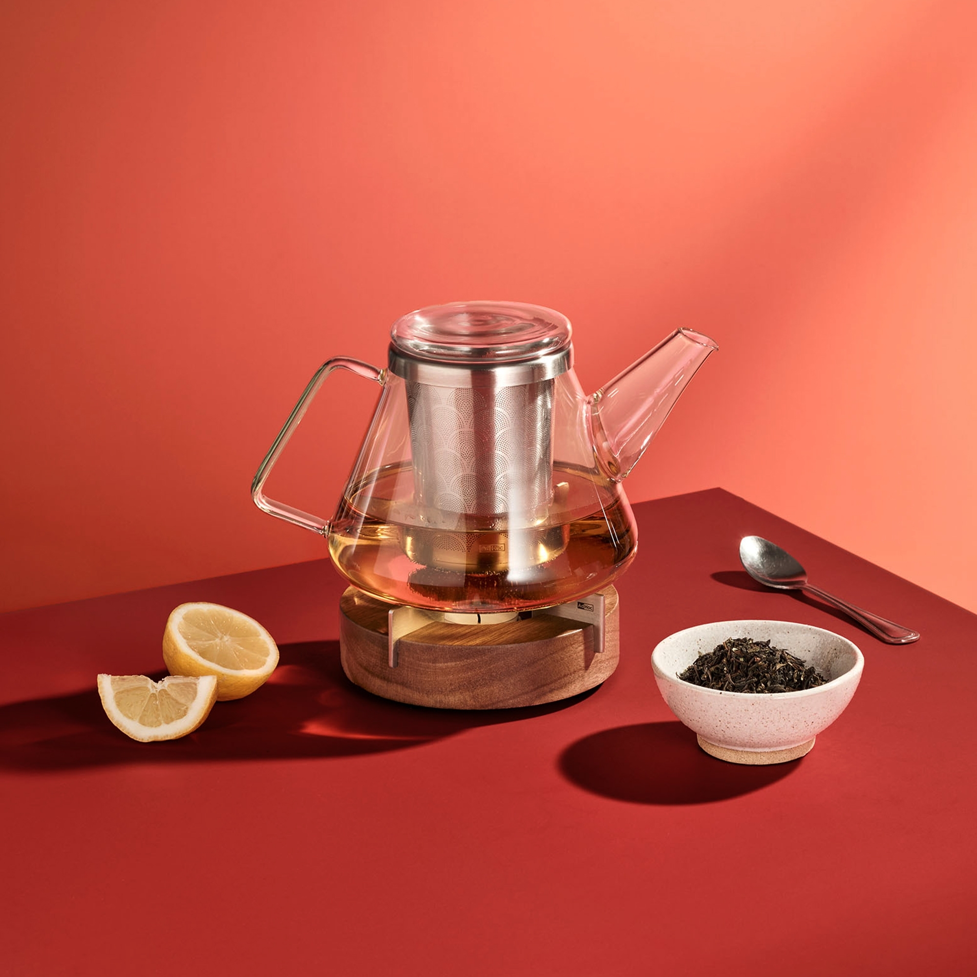 AdHoc FUSION glass teapot with stainless steel infuser