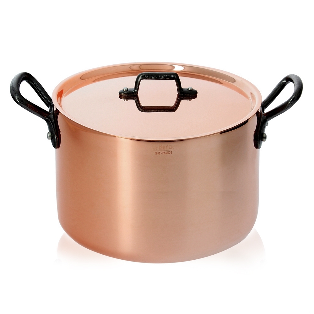 de Buyer - High stewpan with lid, cast-iron handles de Buyer - High stewpan with lid, cast-iron handles