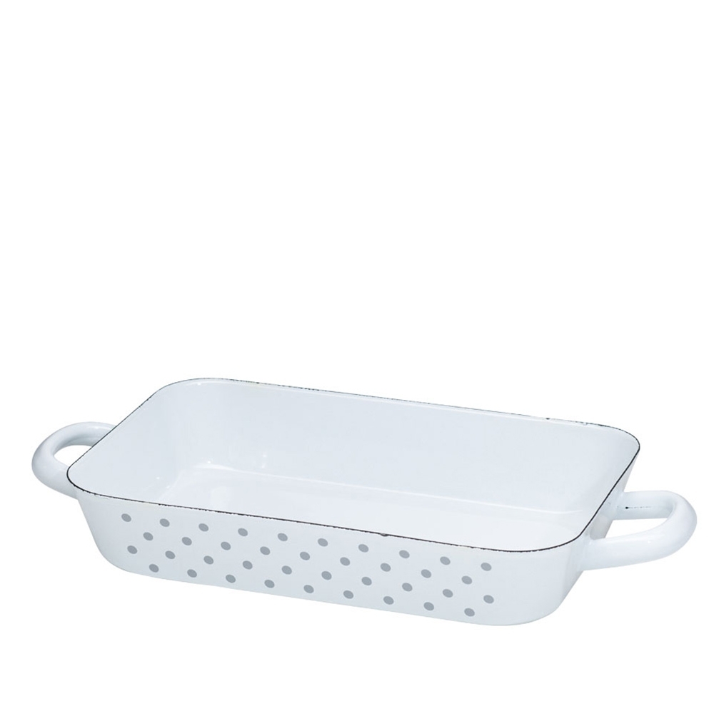 Riess COUNTRY - Polka-dot grey - Roasting dish 26 x 17 cm Riess COUNTRY - Polka-dot grey - Roasting dish 26 x 17 cm