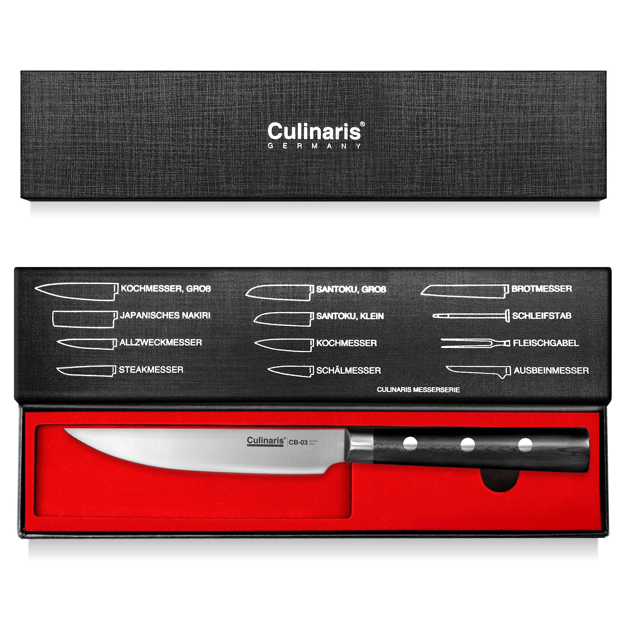 Cutting board NERO - Ø 30 x 0,9 cm + steak knife | Culinaris Cutting board NERO - Ø 30 x 0,9 cm + steak knife | Culinaris