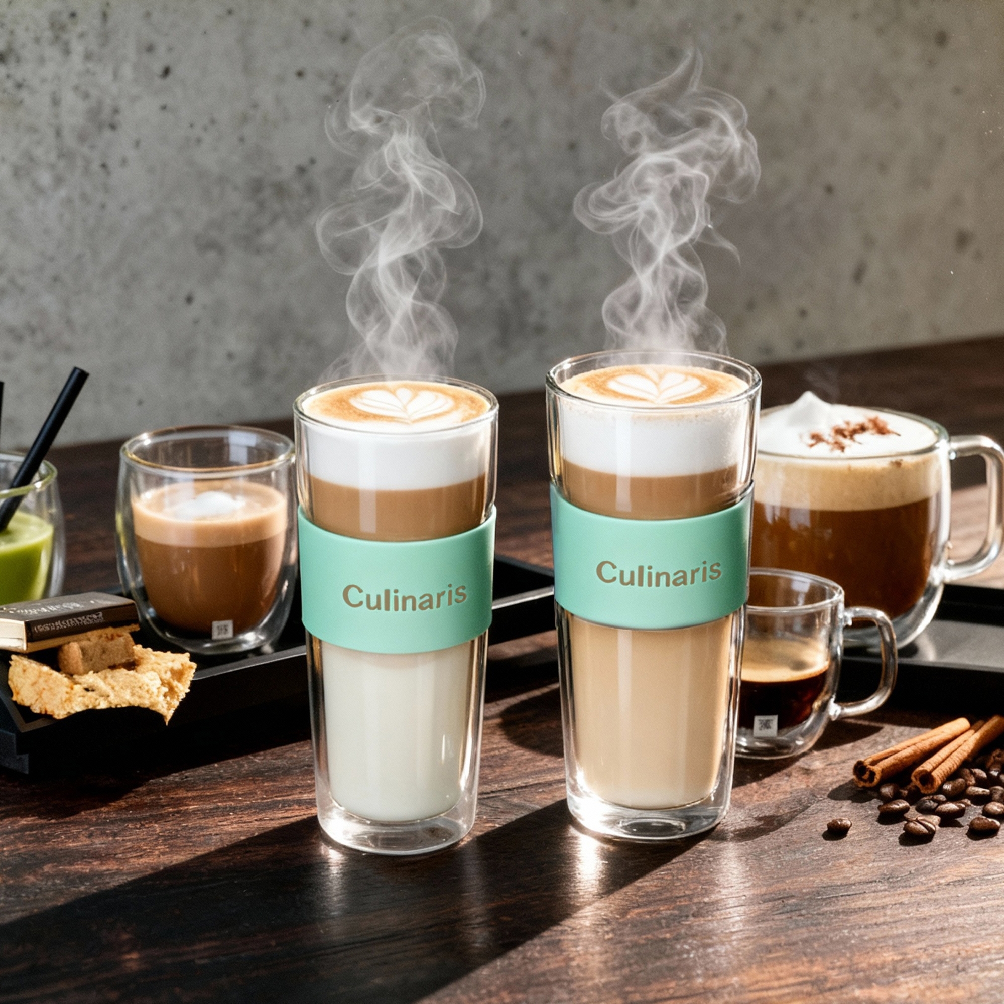 Culinaris glass mug Portare 420 ml mint with latte macchiato
