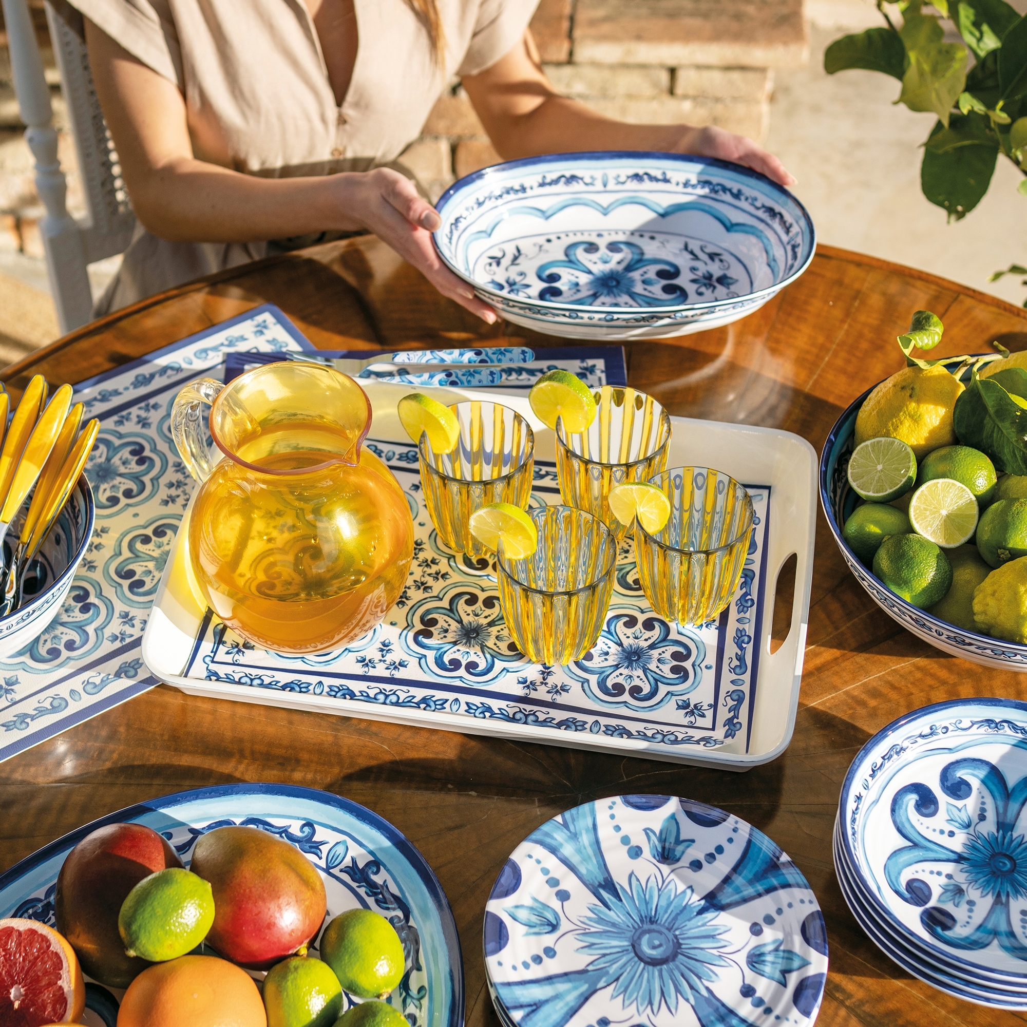 Guzzini - Tray with handles 'Blues' - Mediterranean Blue